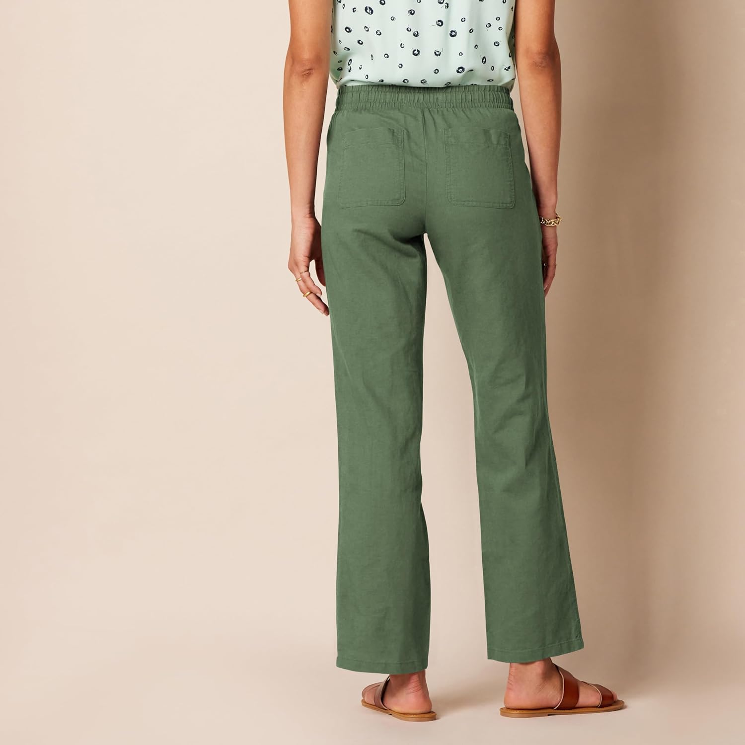 Thumbnail 1 de Amazon Essentials Damen Hose aus Leinengemisch mit Kordelzug – lockere Passform, weites Bein (Übergröße erhältlich)