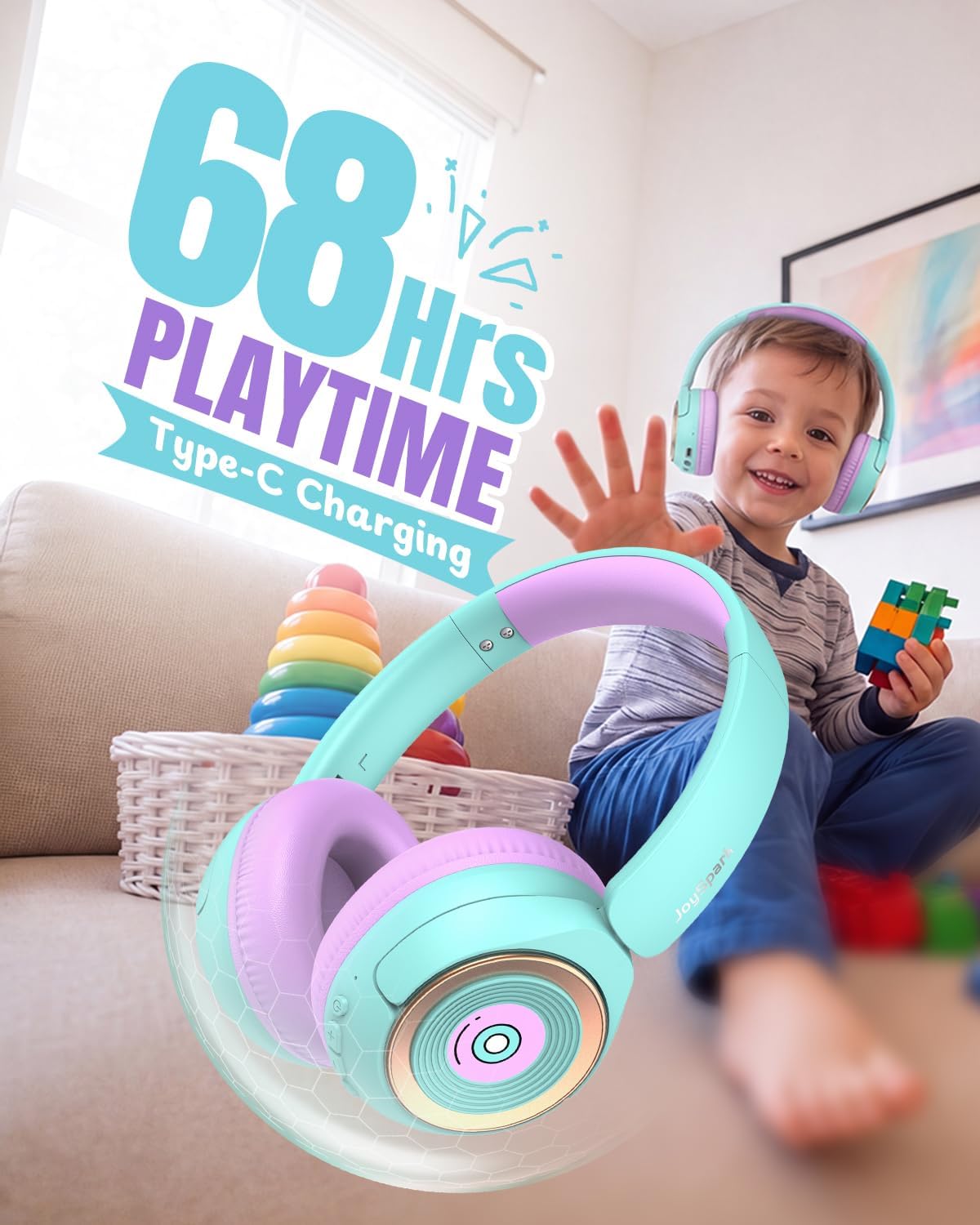 Detalle de JoySpark Kids Bluetooth Headphones 68H