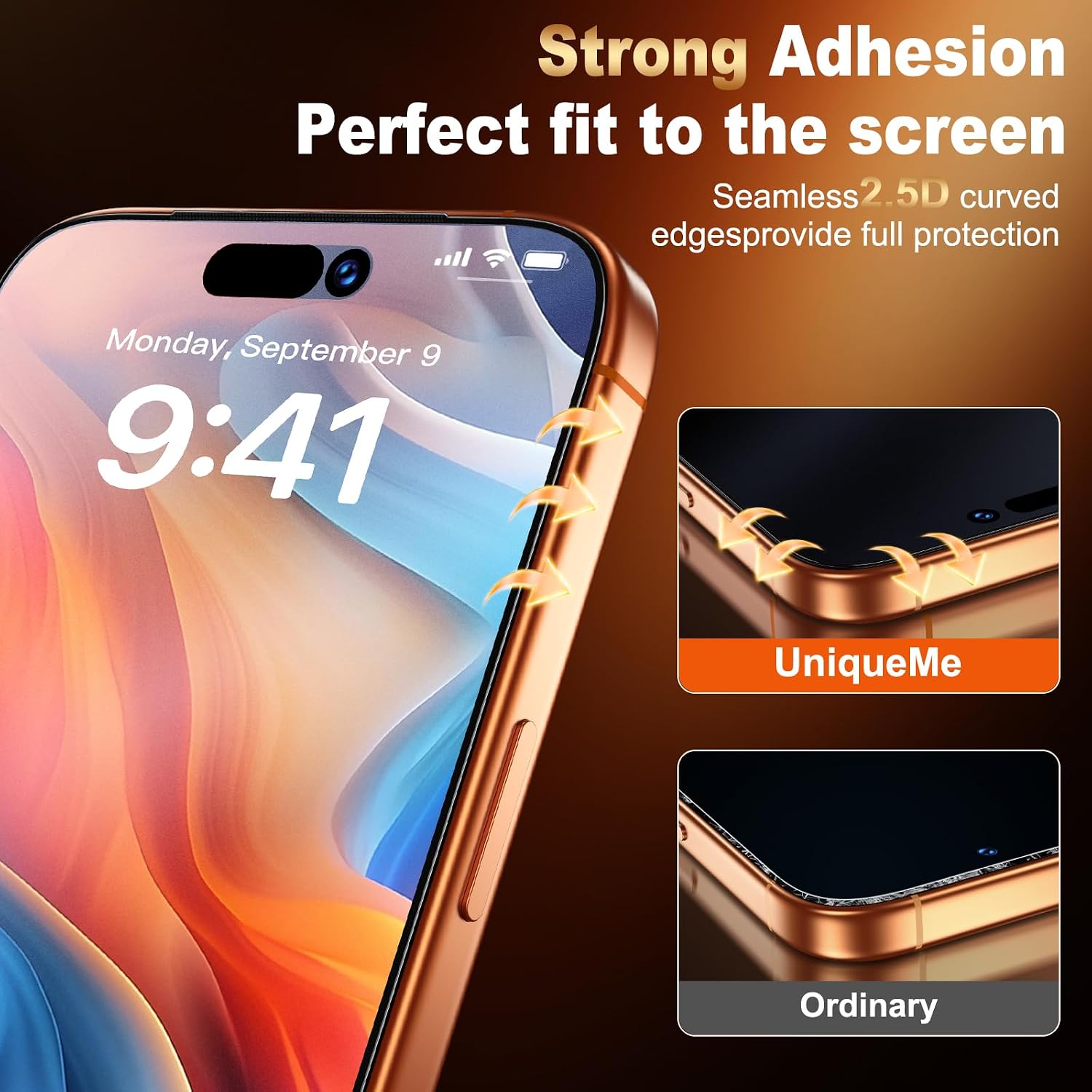 Detalle de UniqueMe iPhone 17 Pro Max Matte Screen Protector – 6.9 inch, 2 Pack (HD Matte, 9H Tempered Glass, Anti-Glare, Anti-Fingerprint, Bubble Free, Easy Install)