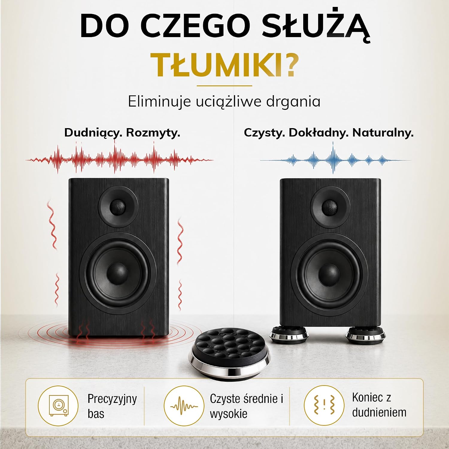Detalle de Oehlbach 55049 – metalowe izolatory rezonansowe do głośników, 4 sztuki