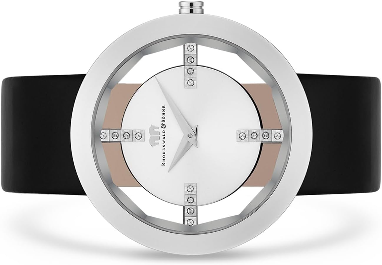 Detalle 2 de Rhodenwald & Söhne 10010014 : montre femme analogique à quartz en acier inox et bracelet cuir