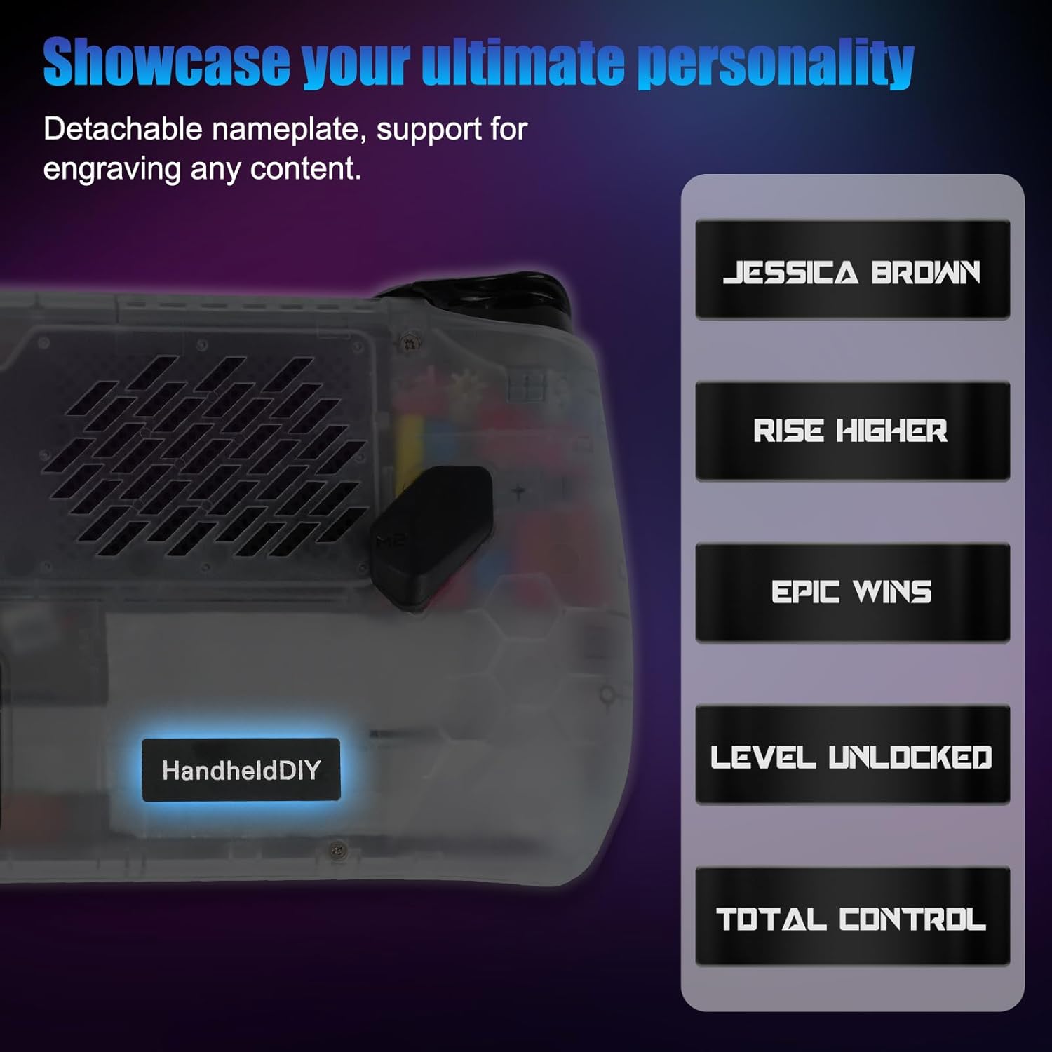 Thumbnail 5 de HandheldDIY Modcase for ASUS ROG Ally (Translucent) – heat management shell with kickstand and custom nameplate