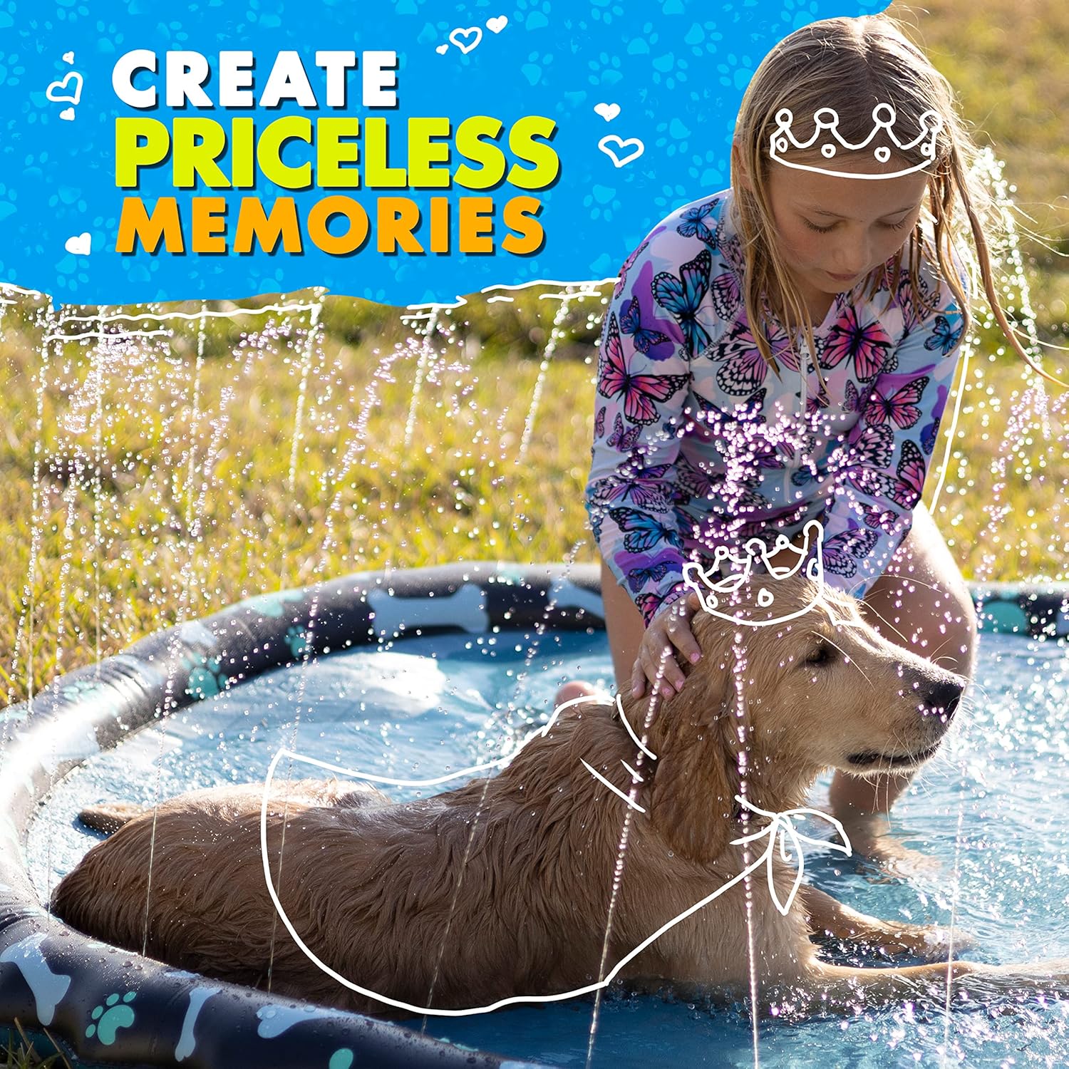 Thumbnail 5 de SplashEZ Non-Slip Splash Pad for Kids & Dogs (69-inch) with Sprayer