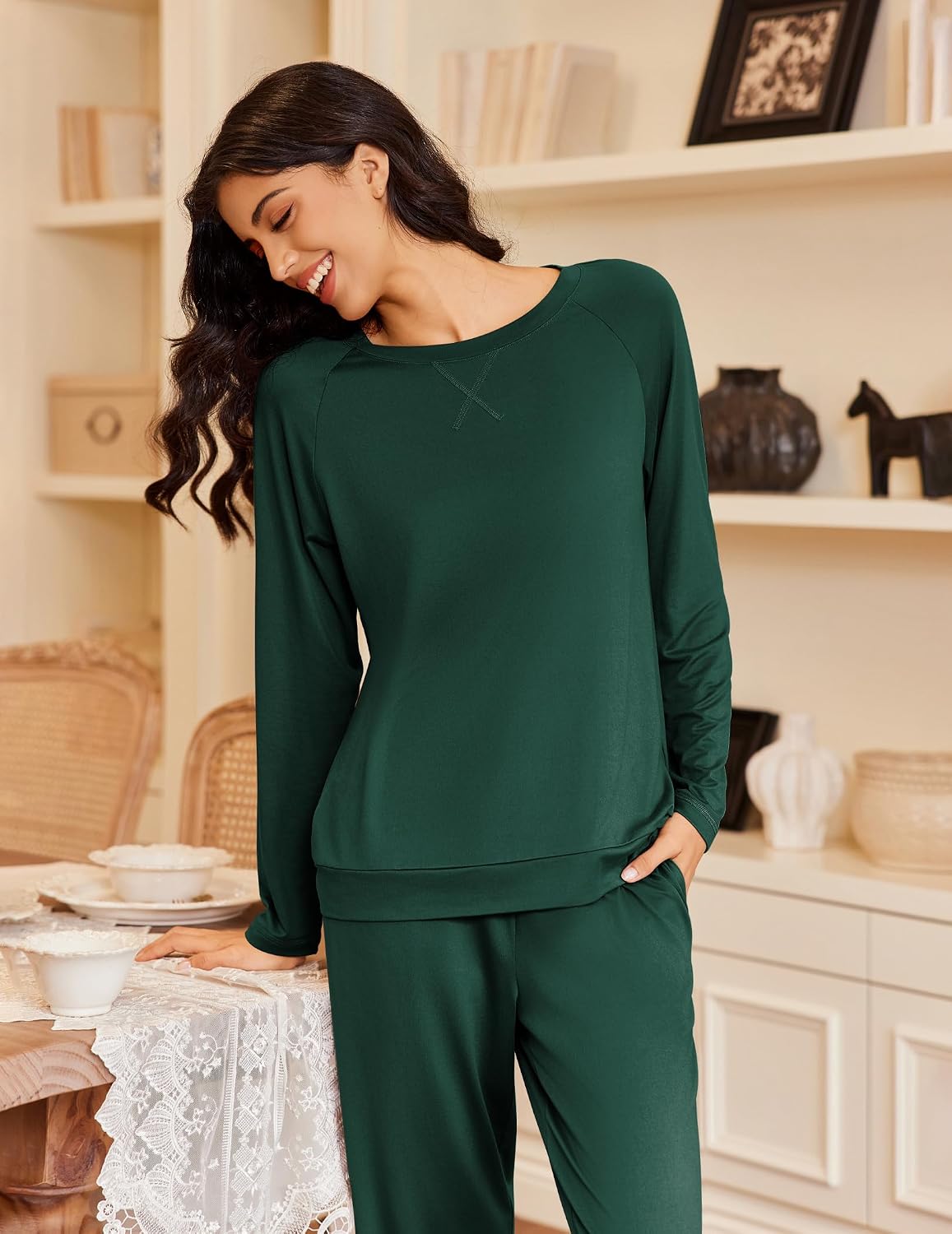 Detalle 2 de Ekouaer Women's Pajama Set in 95% Polyester