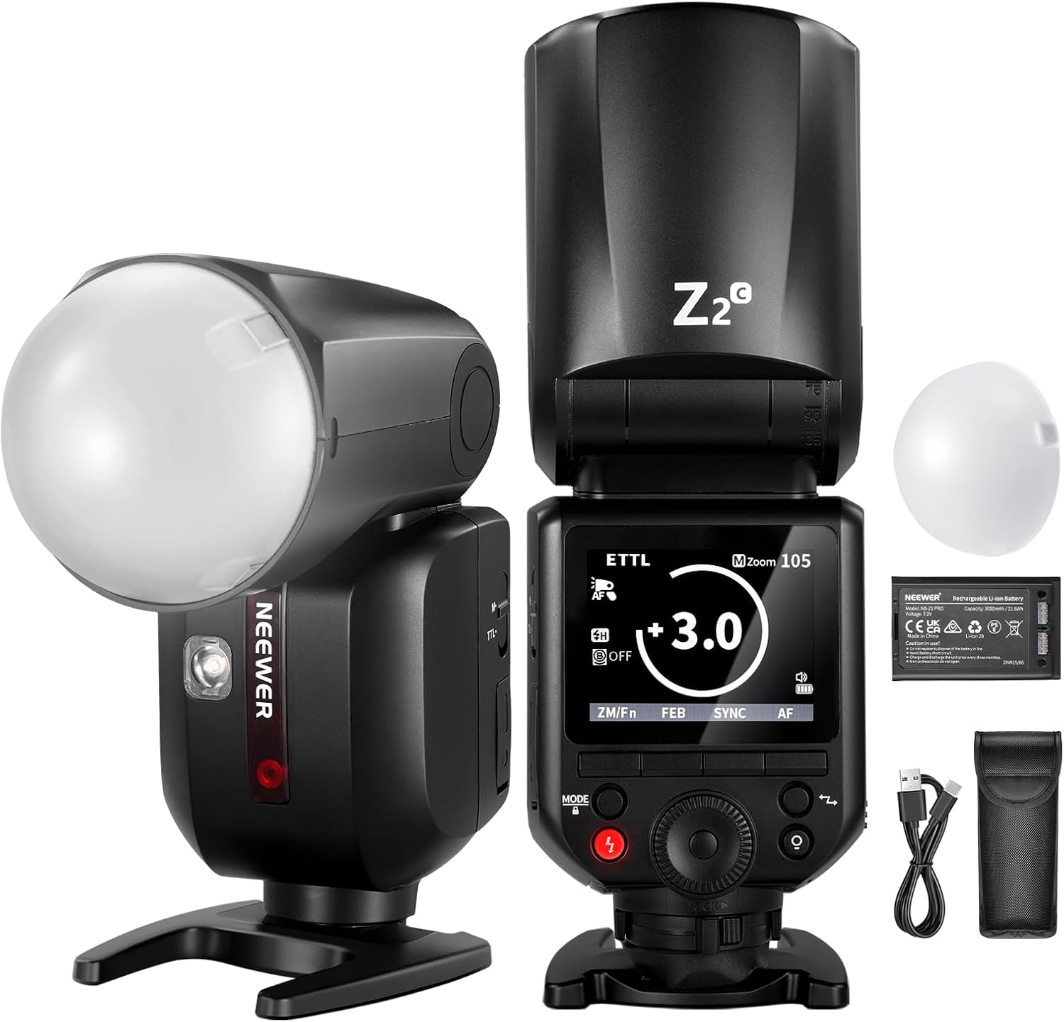 NEEWER Z2-C Rundkopf Blitz TTL für Canon