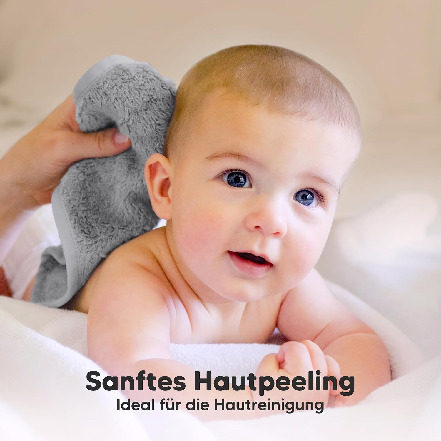 Detalle de KeaBabies 6er Pack Babywaschlappen aus Bambus – Weiche, saugfähige 25×25 cm Waschlappen für Babys und Kleinkinder
