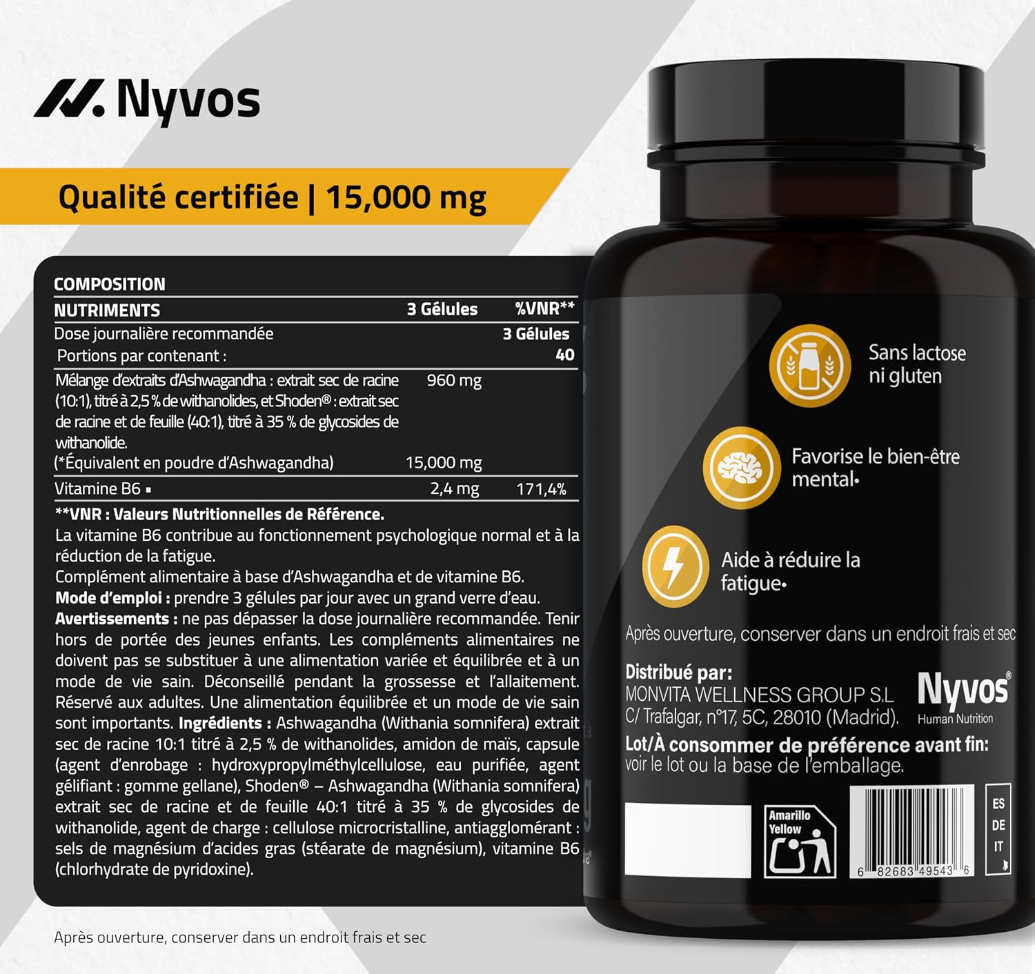 Thumbnail 6 de Nyvos Ashwagandha Shoden Ultra 35% Withanolides 120 gélules