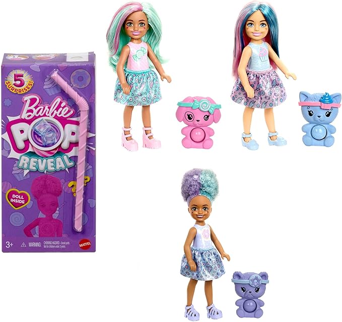 Detalle de Barbie Pop Reveal Dulces Chelsea con Sorpresas JFY01 🍭
