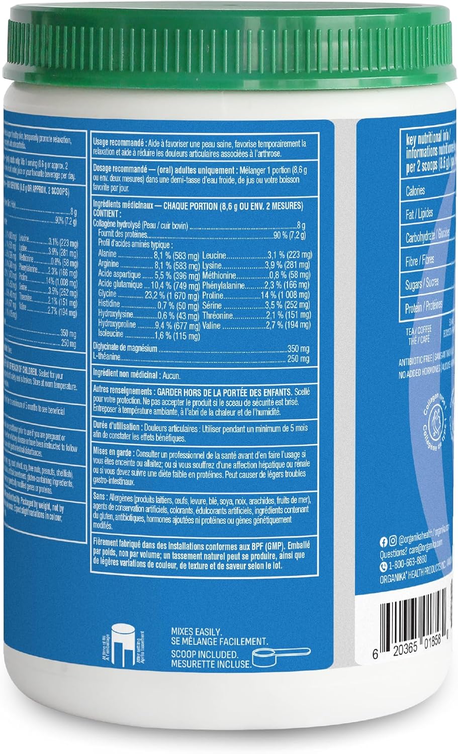 Thumbnail 6 de Organika 620365018580 Enhanced Collagen Relax Powder, Unflavoured, 250 g