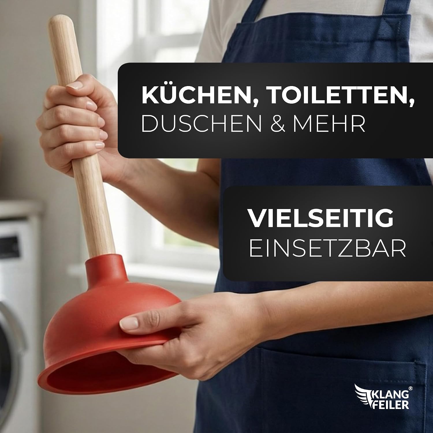 Thumbnail 3 de Klangfeiler Abflussreiniger Pömpel – 140 mm Saugglocke, Made in Germany