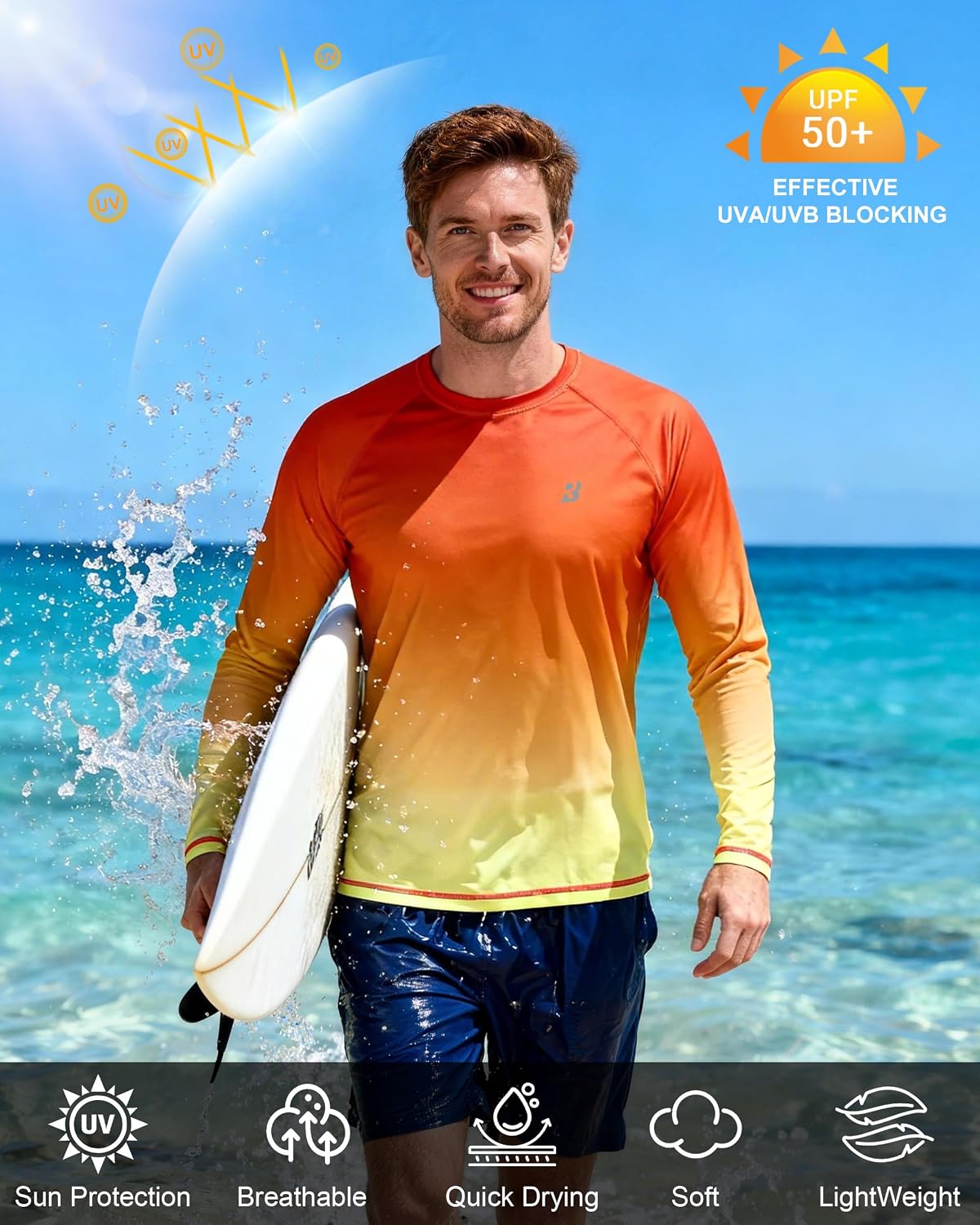 Thumbnail 4 de Roadbox Men's UPF 50+ Sun Protection Long Sleeve Rash Guard
