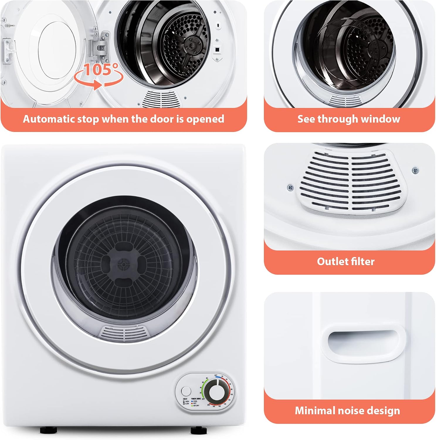 Detalle 1 de Euhomy Portable Dryer 1.5 cu ft