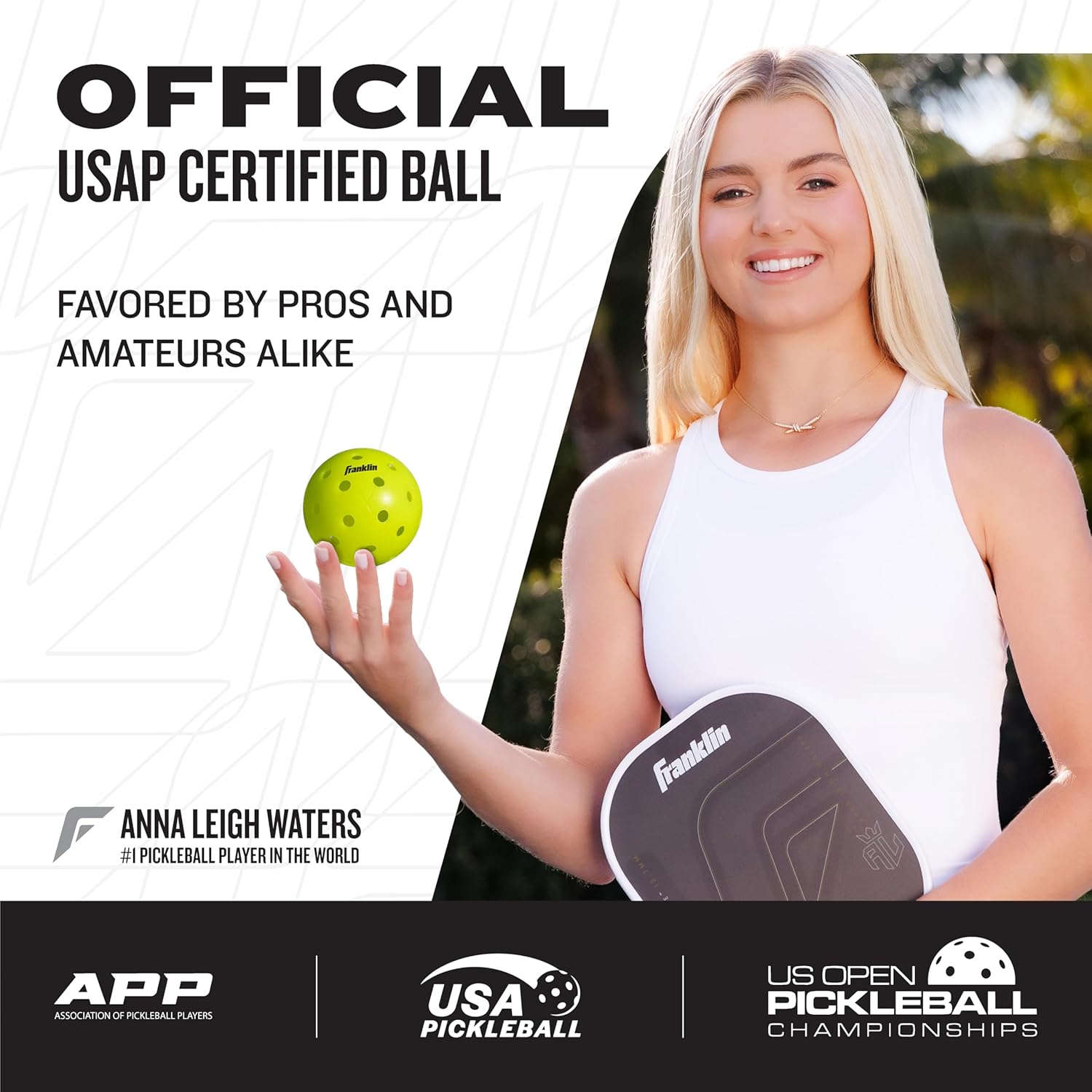 Detalle 2 de Franklin Sports Pickleball-x Performance 40 Outdoor Balls - Optic Yellow
