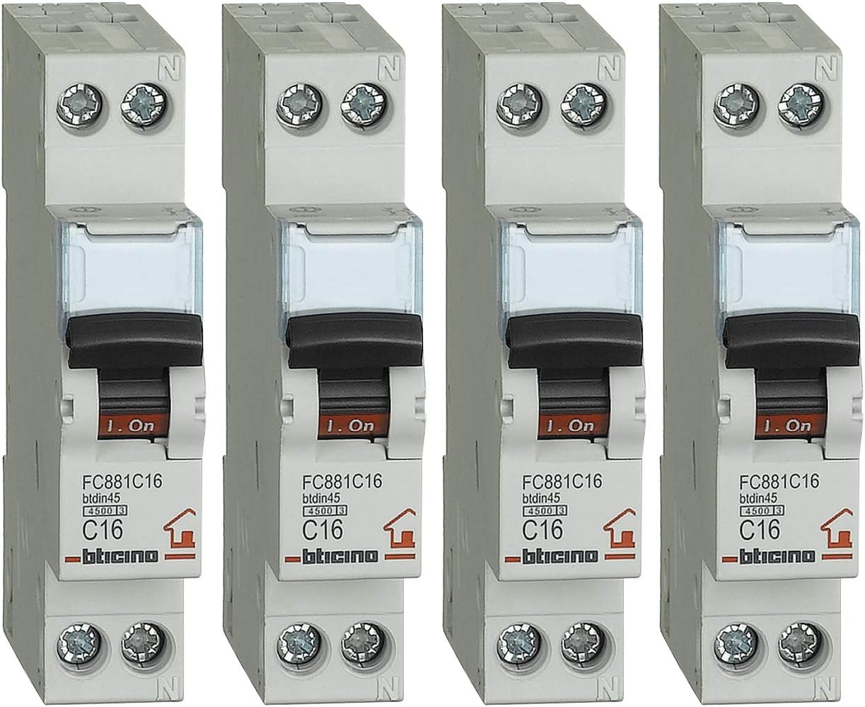 Detalle de Bticino Interruttore magnetotermico Kit 4 pezzi, 10 A – 1 modulo DIN