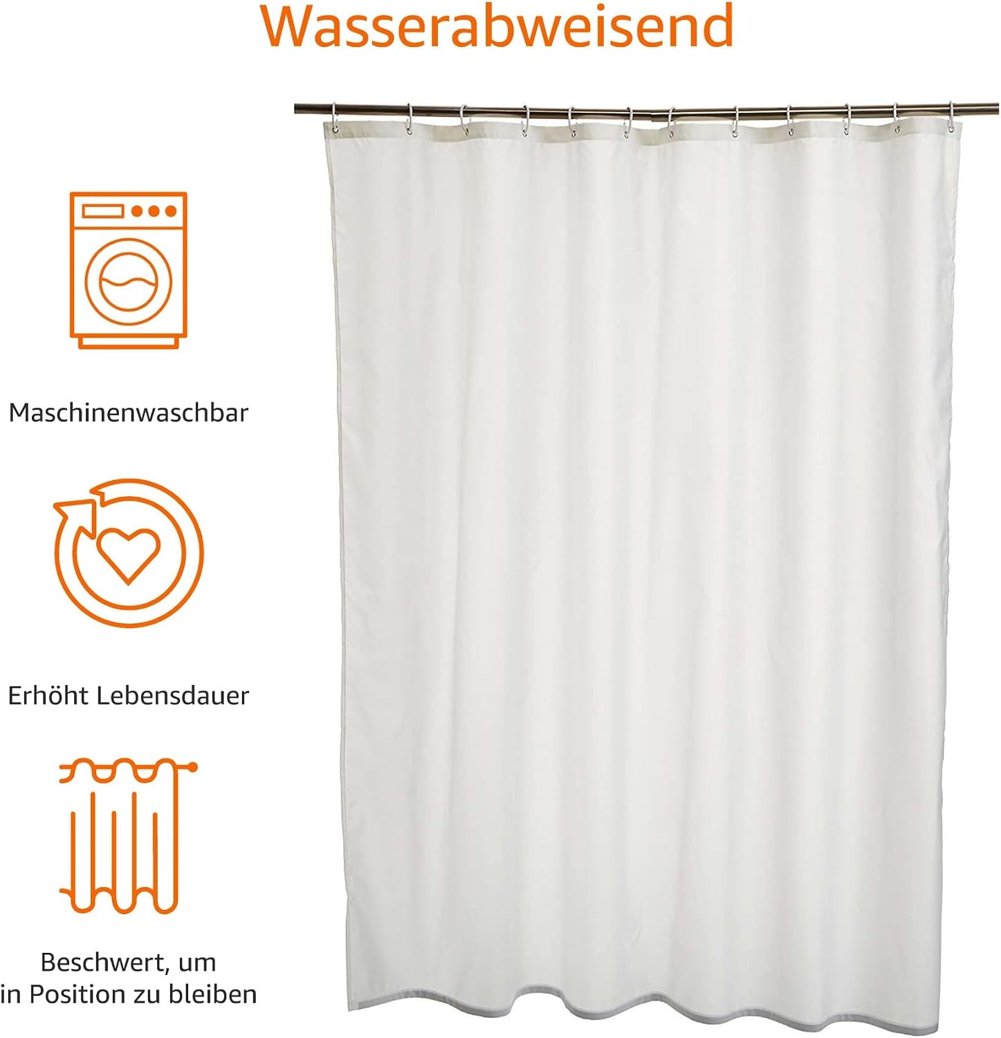 Detalle 2 de Amazon Basics Duschvorhang 180 x 200 cm