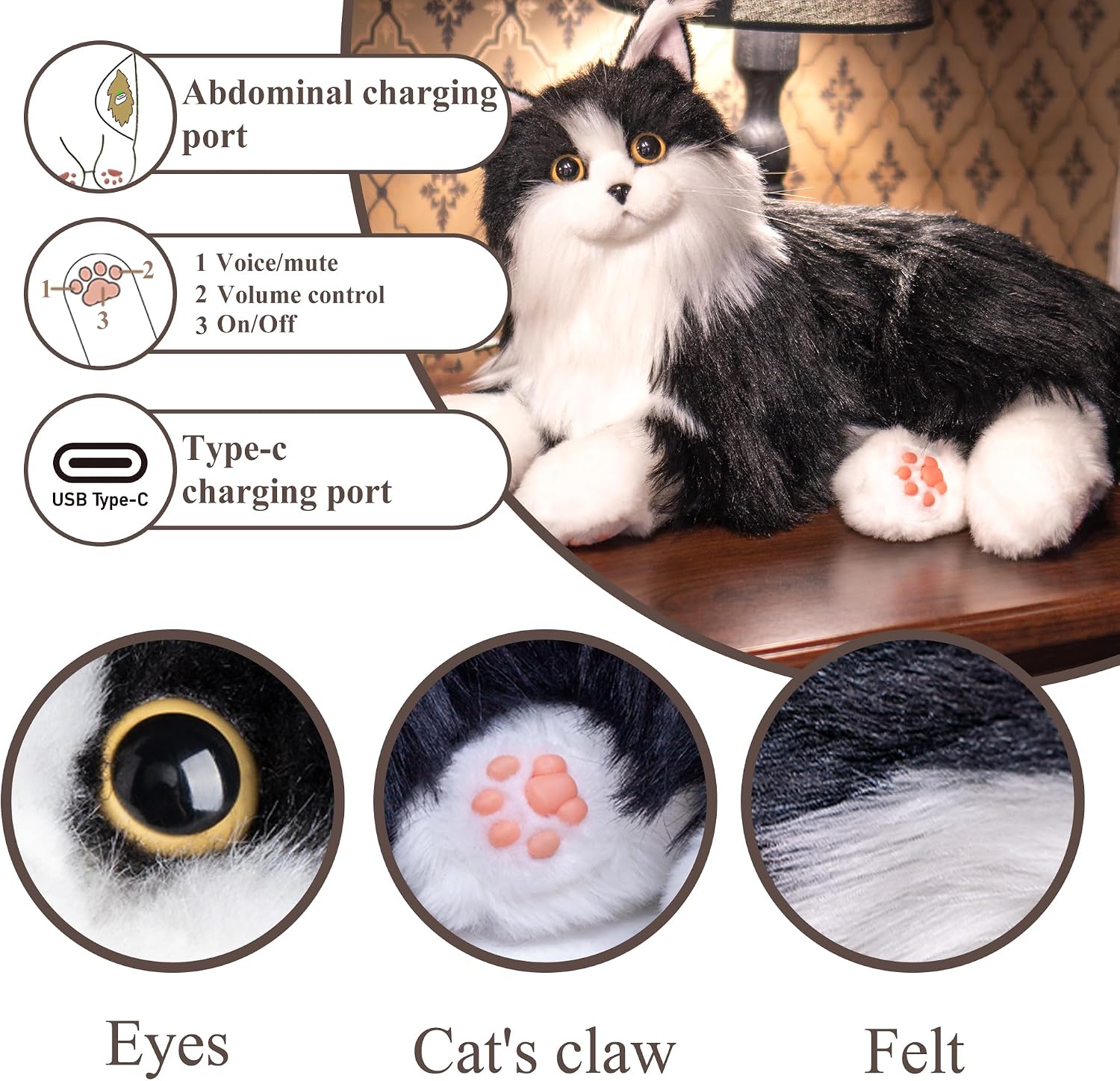 Detalle 2 de Chongker Interactive Companion Robot Cat 1pc