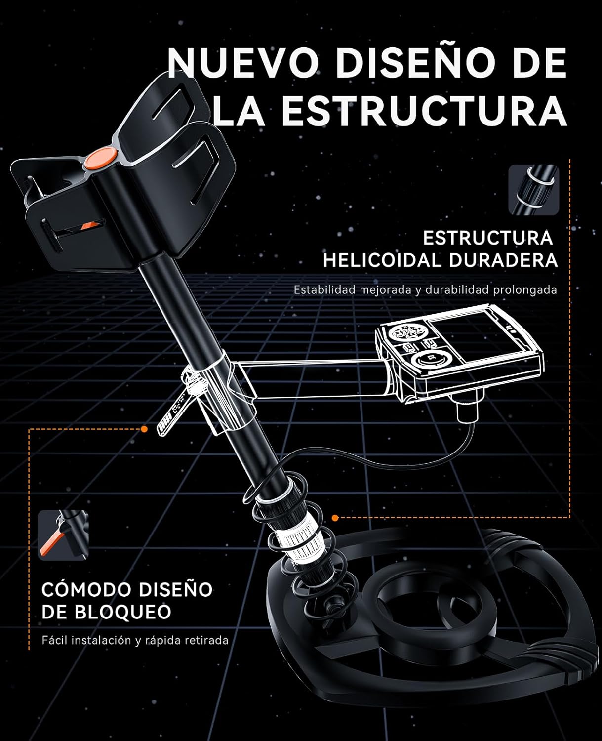 Detalle de SUNPOW Detector de Metales Profesional para Adultos