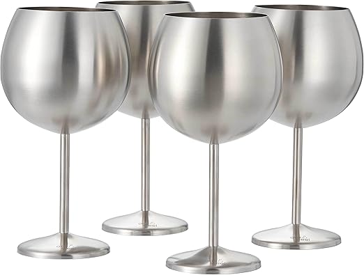 Oak & Steel - Set de 4 Copas Inoxidadbles para Cócteles 🥂