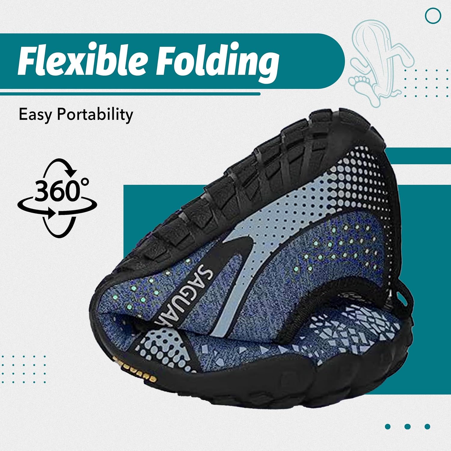 Thumbnail 5 de SAGUARO Barfußschuhe Unisex Outdoor – breite Zehenbox, Zero-Drop, Schnellverschluss, Sohle mit Halt (Gr. 36–48)