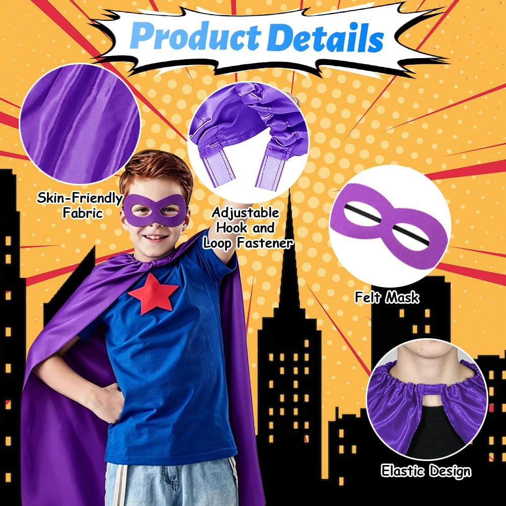 Thumbnail 2 de AUYAO superhjältecape med mask, dubbelsidig design och färgstarka färger
