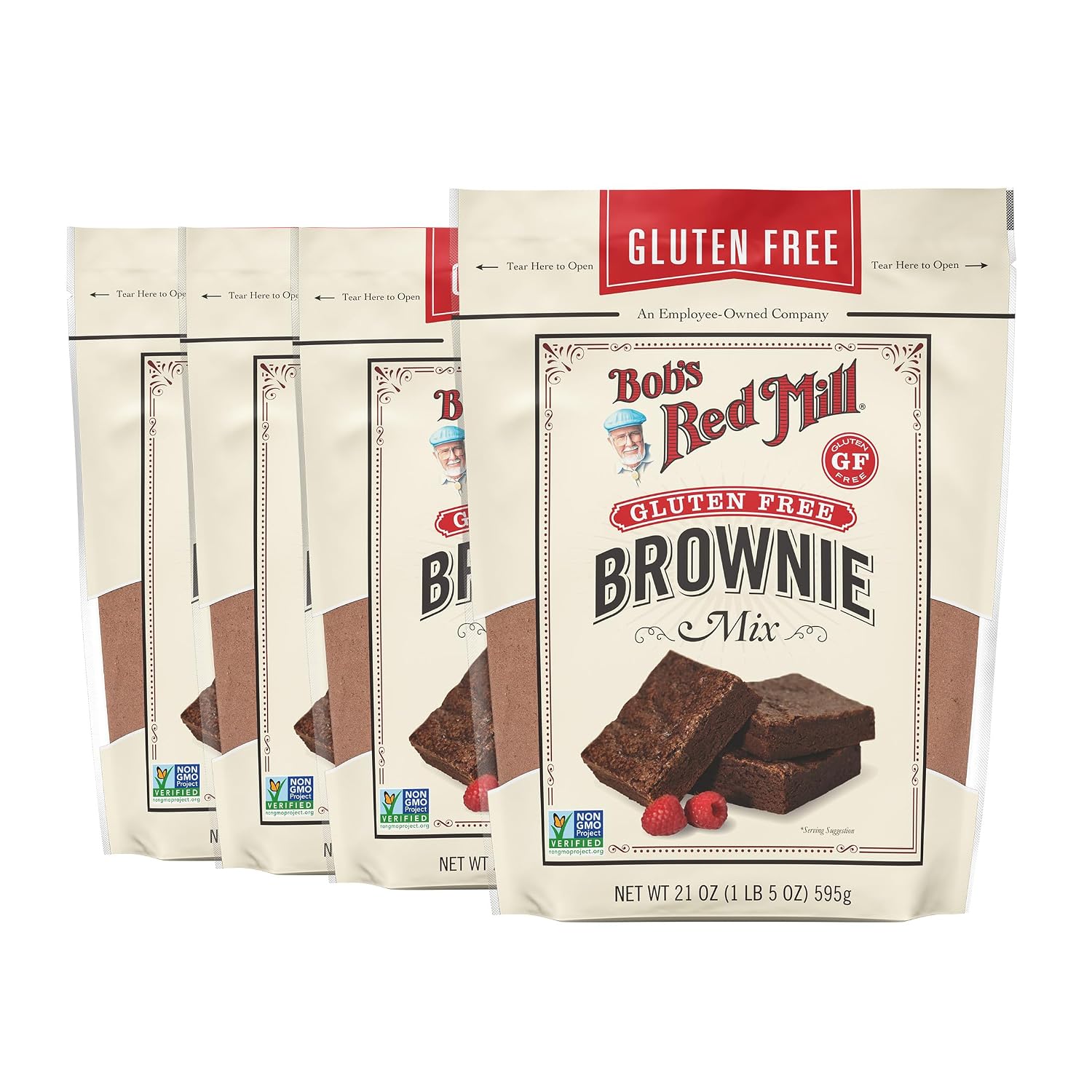 Detalle de Bob's Red Mill Gluten Free Brownie Mix, 21 oz, 4-Pack