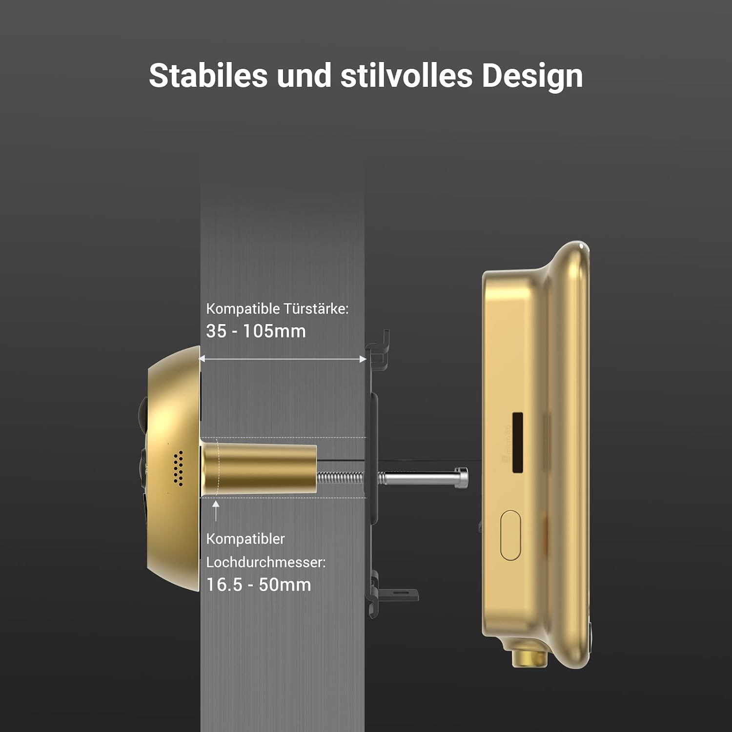 Detalle 2 de EZVIZ DP2C Video-Türklingel mit 2MP, 4,3-Zoll-Farbbildschirm, WLAN und Zwei-Wege-Audio (golden)