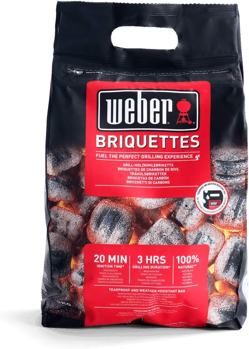Thumbnail 1 de Weber 17631 Set Chimenea 2 kg de Briquetas + 6 Pastillas de Encendido Blancas