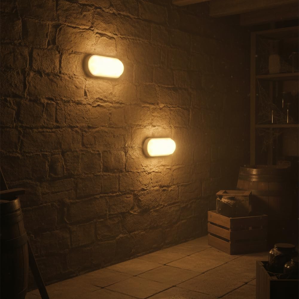 Detalle 2 de LED Kellerleuchte Oval 14W 1600 lm – IP54 Feuchtraumleuchte mit verstellbarer Farbtemperatur