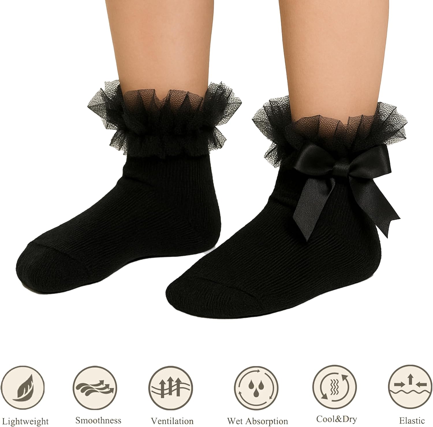 Thumbnail 2 de Sock Stack Sock Stack 6 Pairs Girls Tutu Frilly Ankle Socks with Lace & Bow