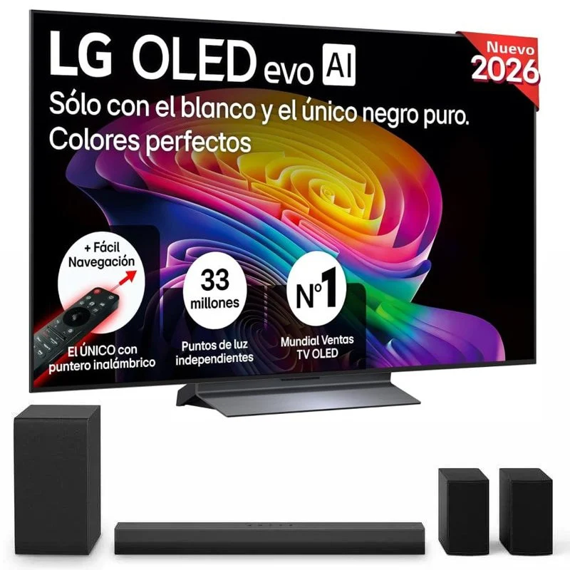 Detalle de LG OLED evo AI OLED55C64LA 55” 4K con barra de sonido S40TR 4.1