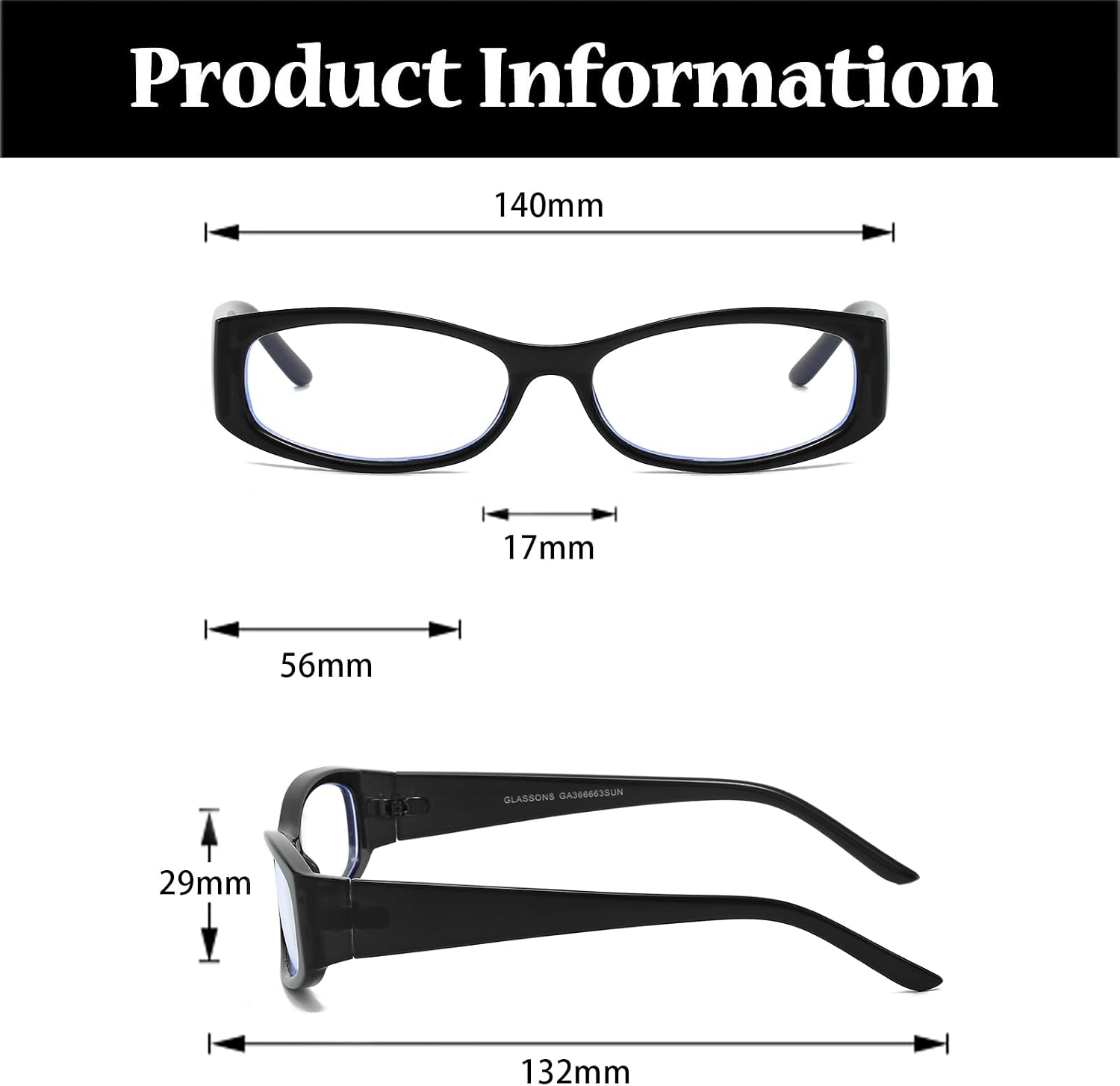 Detalle de LJCZKA Oval Blue Light Glasses for Women – Small Oval Y2K Frame, Clear Lenses