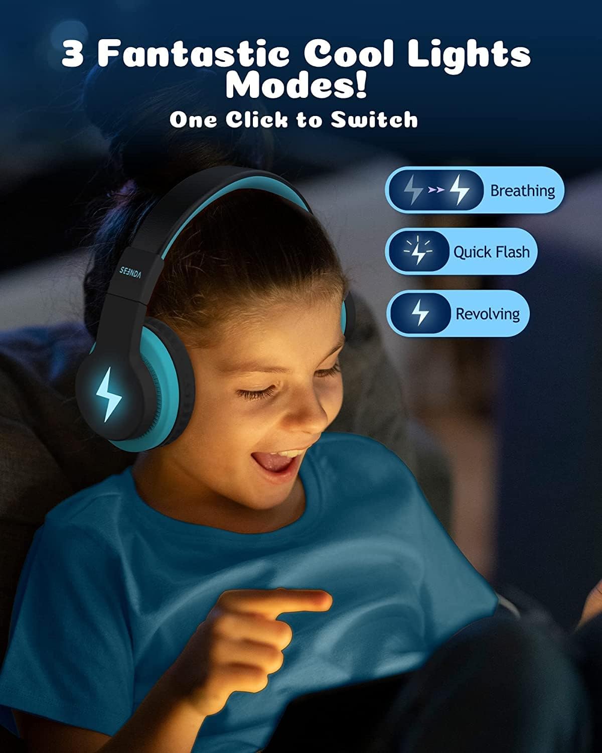 Thumbnail 3 de Seenda Kids Bluetooth Headphones 85dB volume limit