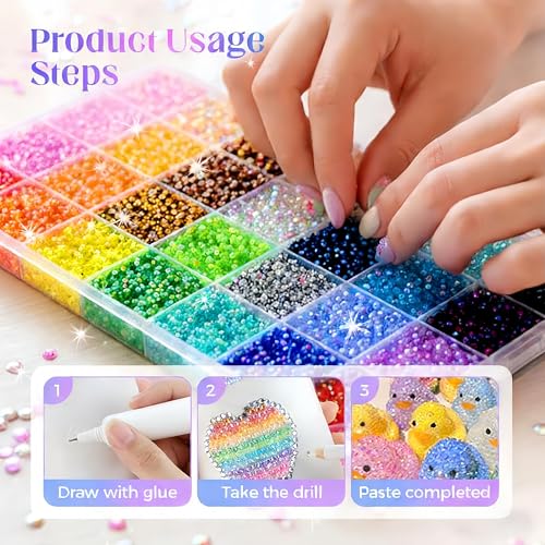 Detalle de GRLGOGO Bedazzler Kit Glitzersteine: 40 Colours, 40000 Pcs, 3mm Resin Bedazzling Kit