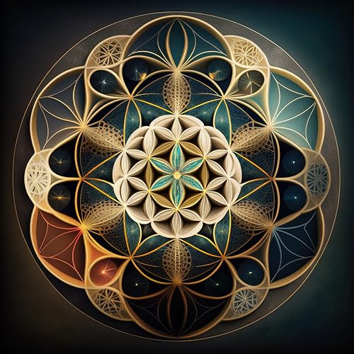 Detalle de SIMBOLIKS Pendientes Semilla de la Vida: Geometría Sagrada para Yoga y Meditación