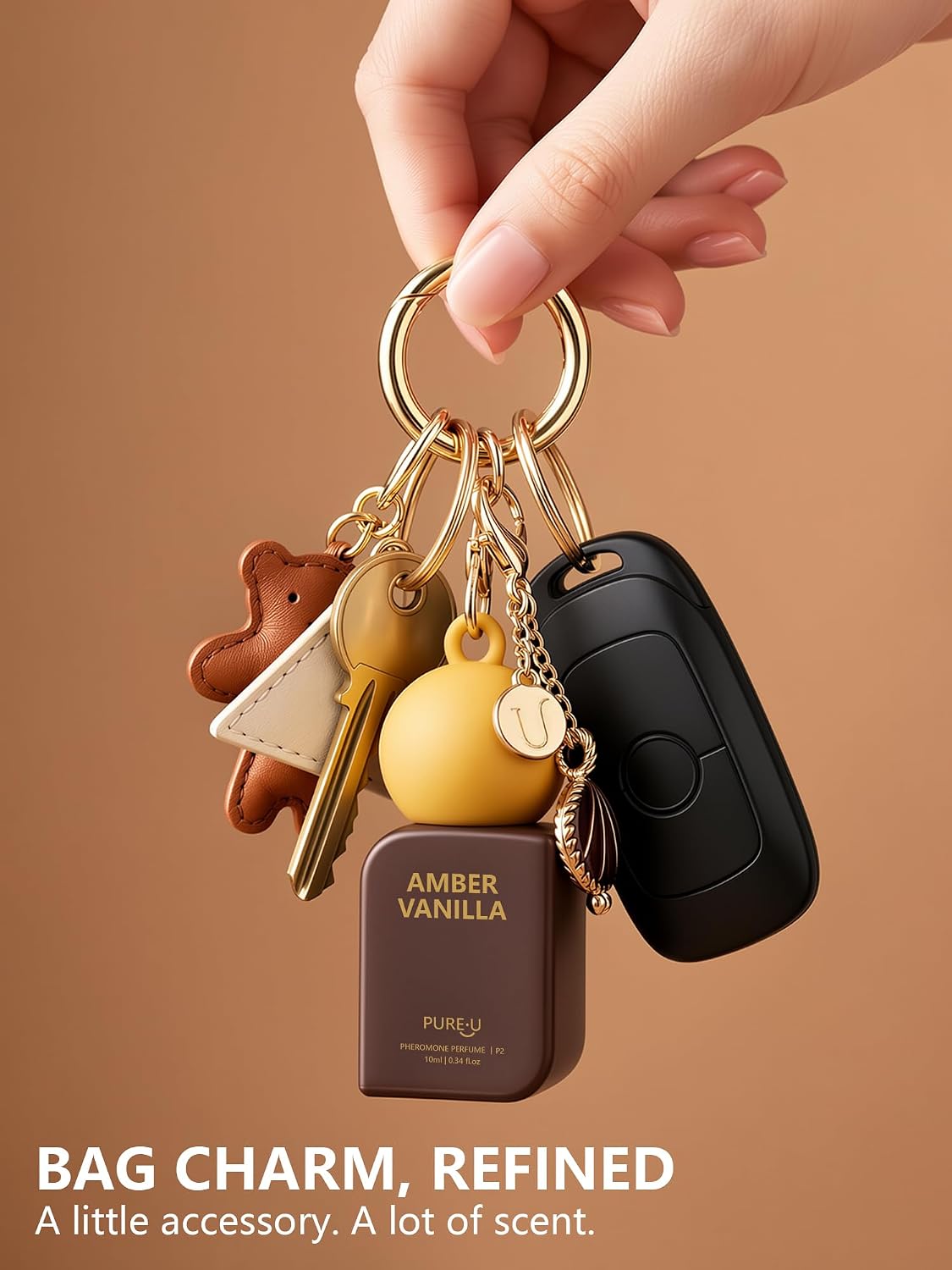 Thumbnail 2 de PUREU Amber Vanilla Perfume Oil for Women, 10 mL Roll-On with Keychain