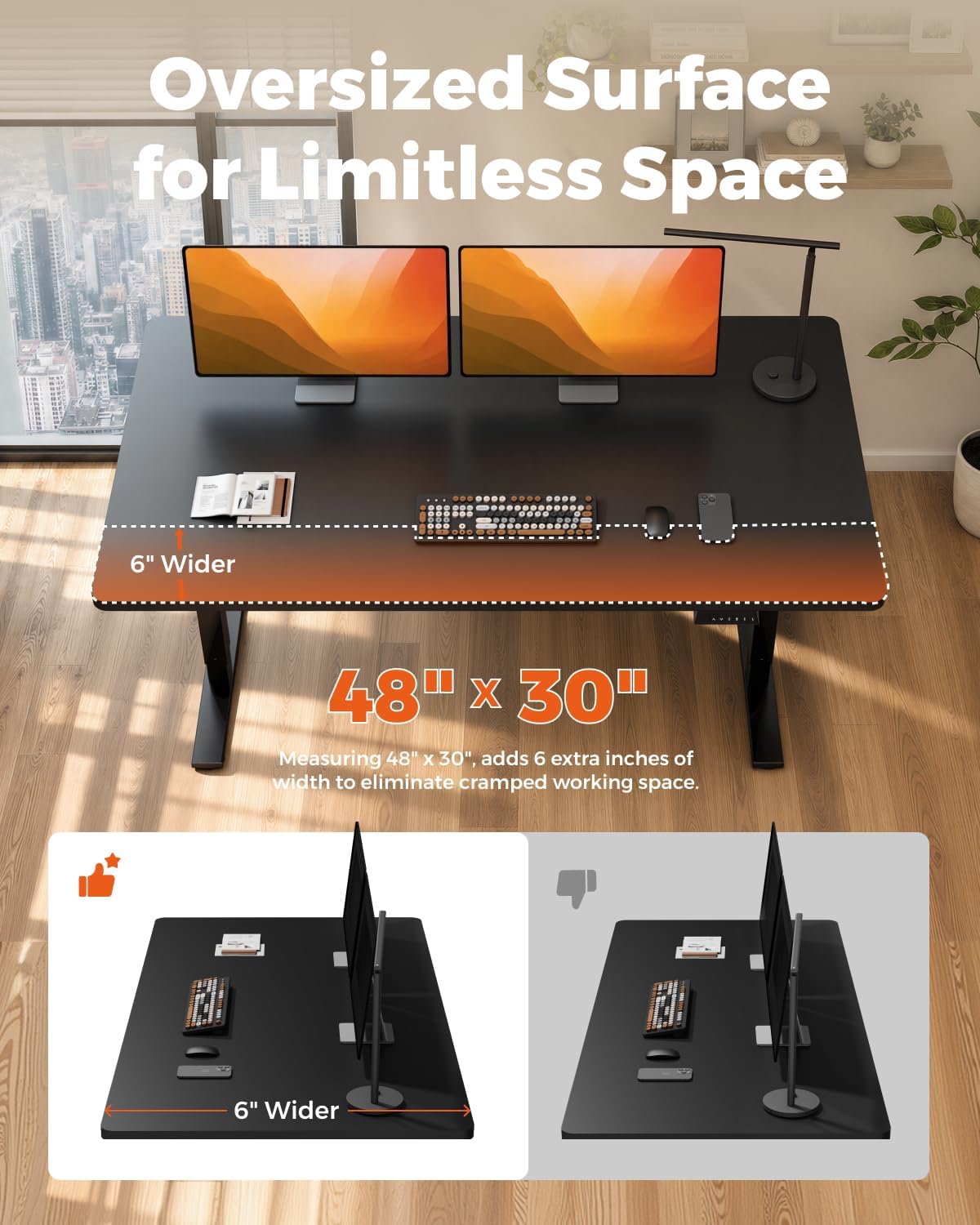 Detalle 2 de FitStand Electric Standing Desk 48 x 30-Inch