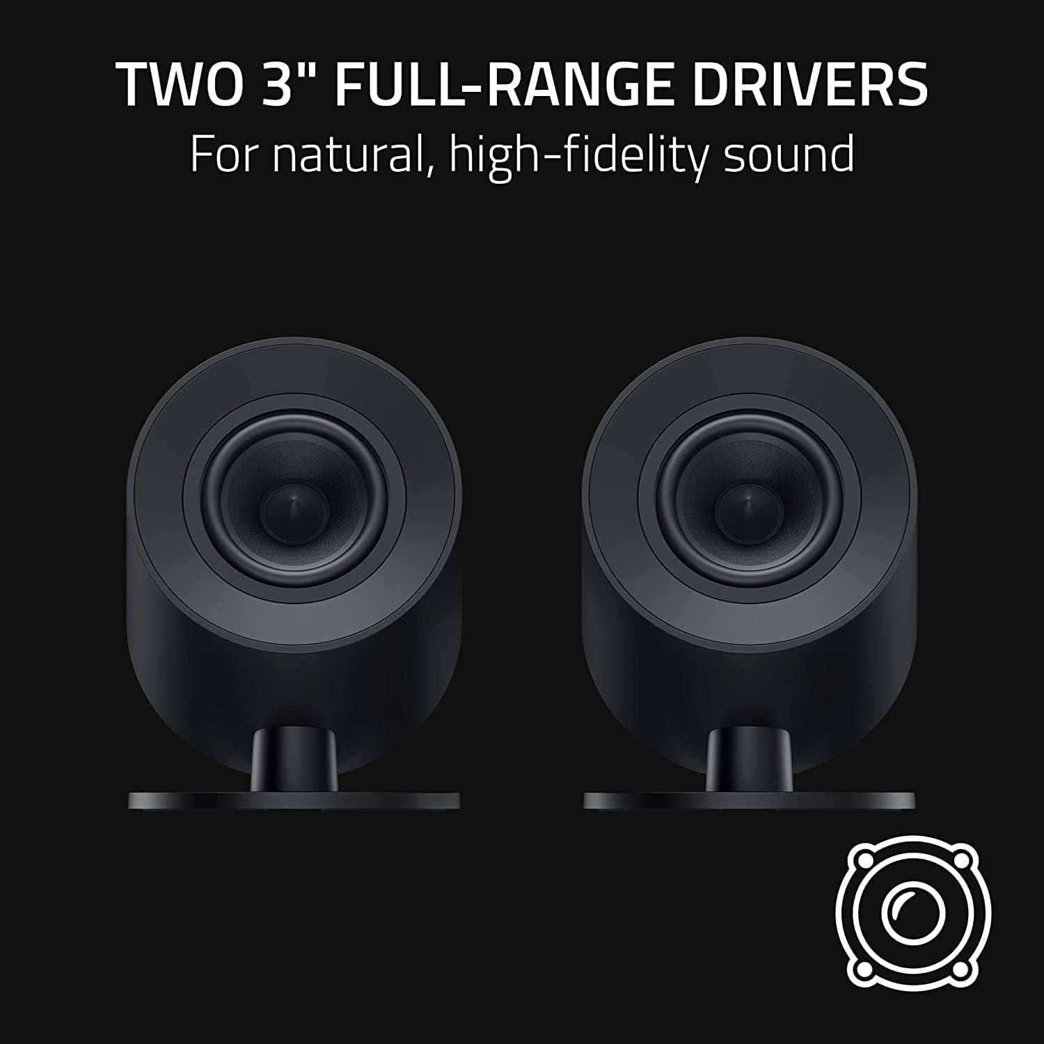 Thumbnail 1 de Razer Nommo V2 X Full-Range 2.0 PC Gaming Speakers (2 x 3” drivers, THX Spatial Audio) - Black