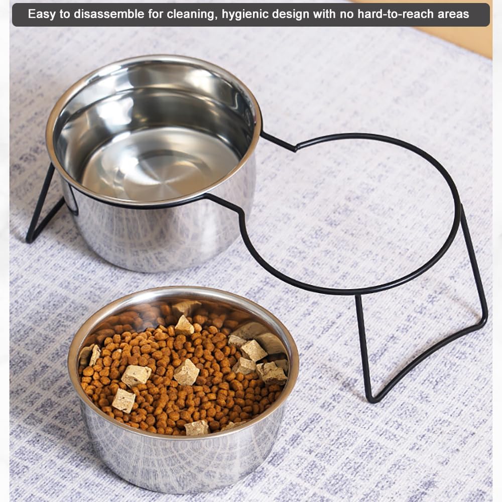 Detalle 2 de Elevated Pet Bowls, Stainless Steel