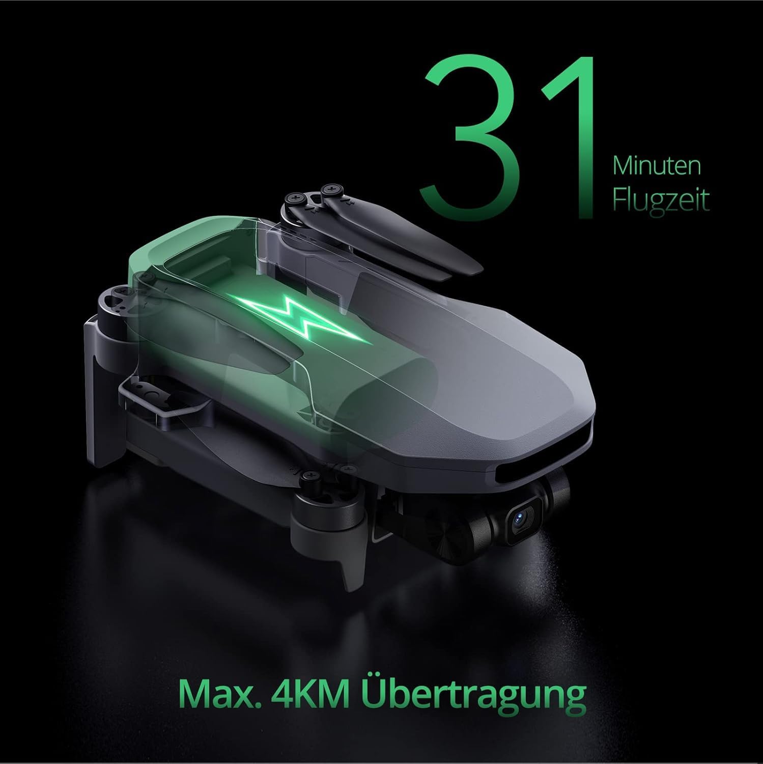 Detalle de Potensic ATOM SE GPS Drohne mit 4K EIS Kamera, 2 Akkus (62 Min.), unter 249 g und Follow-Me