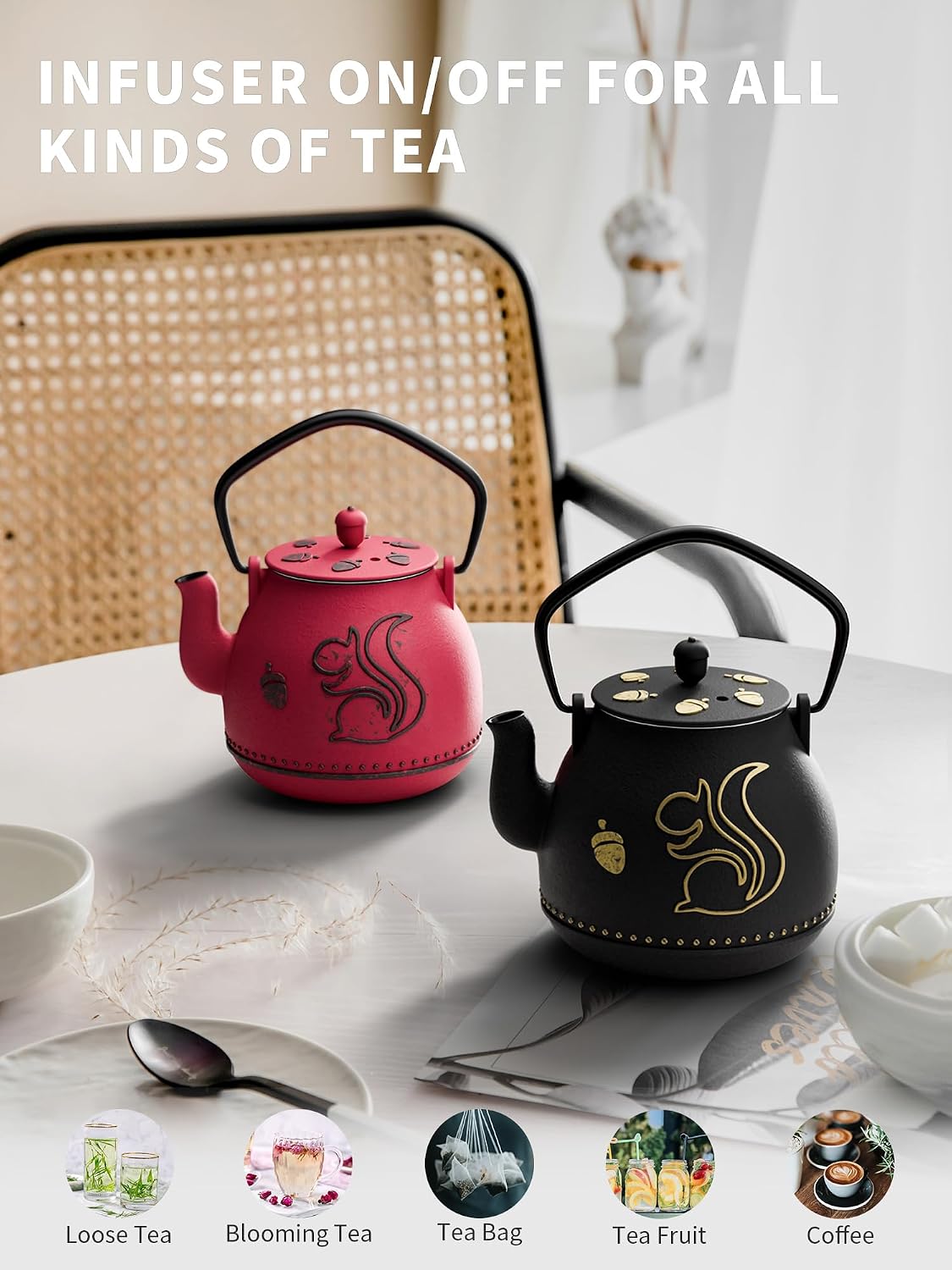 Thumbnail 4 de Toptier Cast Iron Teapot, 32 Ounce