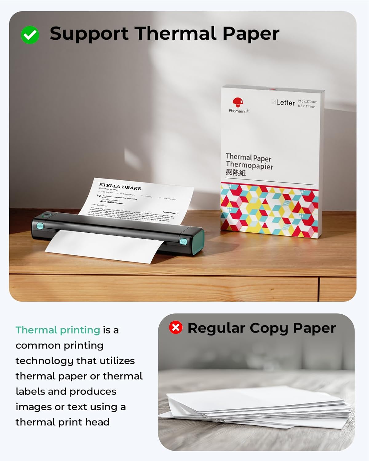 Thumbnail 4 de Phomemo M08F Portable Bluetooth Thermal Printer