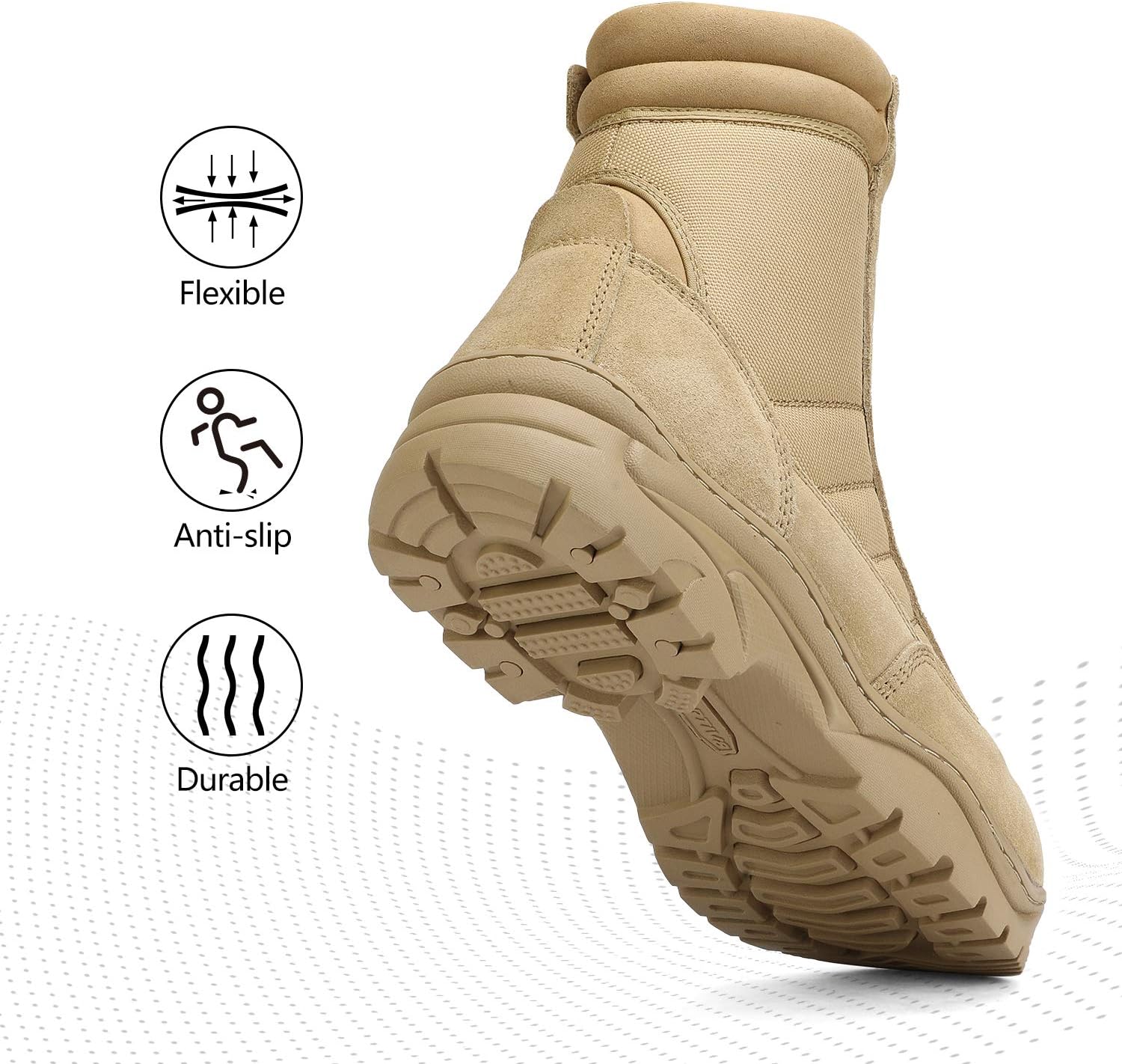 Thumbnail 3 de NORTIV 8 tactical work boots, side zipper