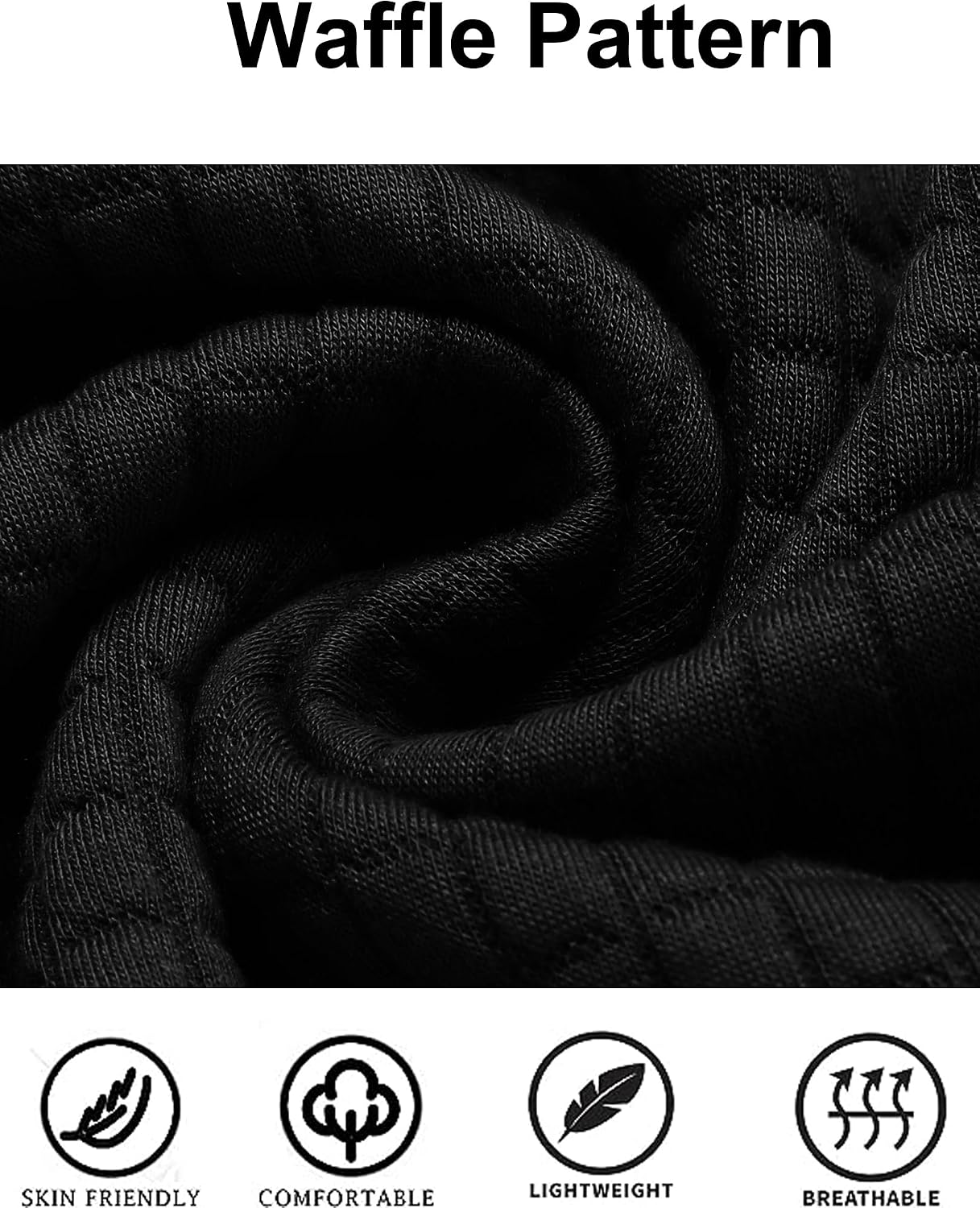 Thumbnail 4 de COOFANDY Waffle Knit Hooded Sweatshirt Pullover