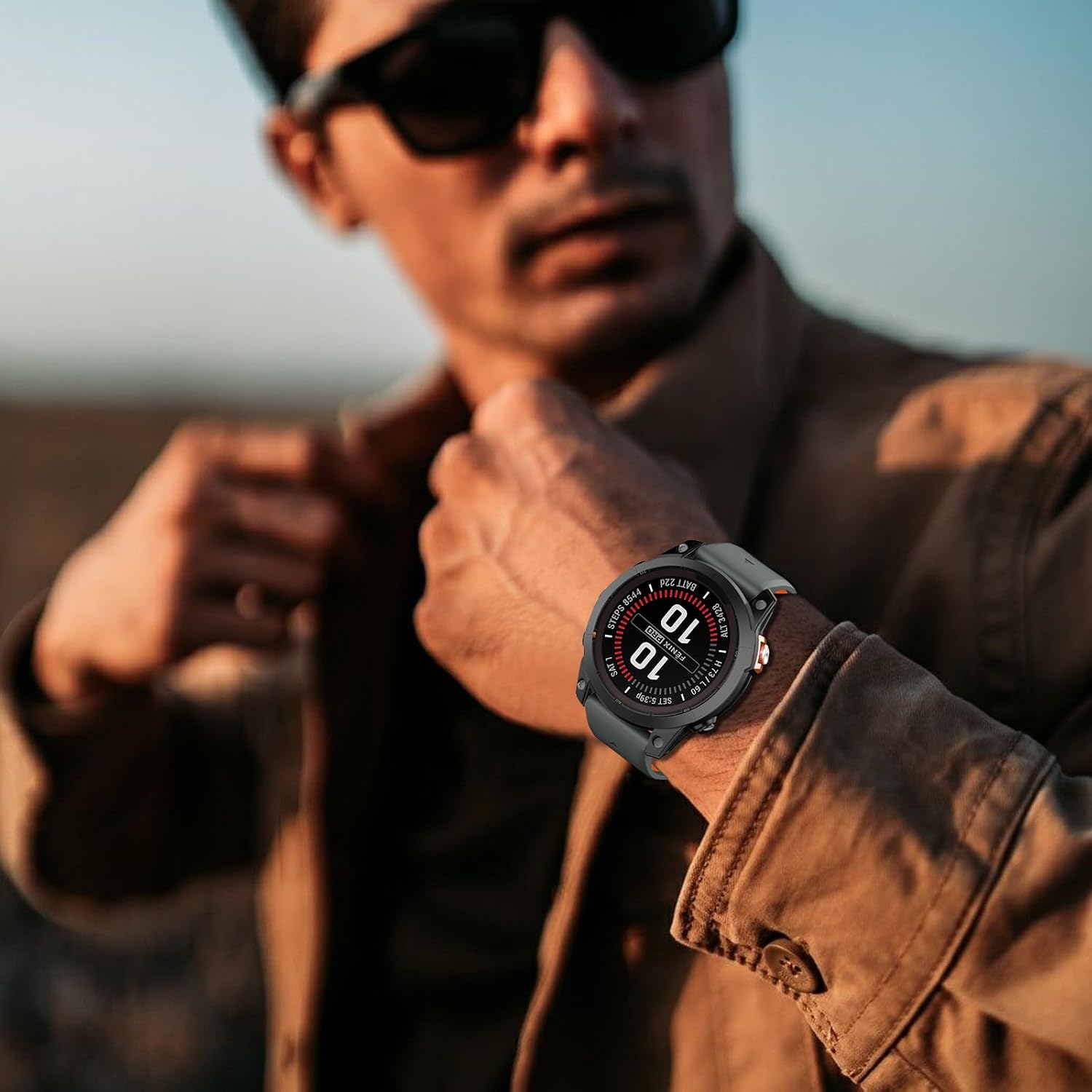 Detalle de U-LIMVE 22 mm silikonarmband QuickFit för Garmin Fenix 8 47 mm