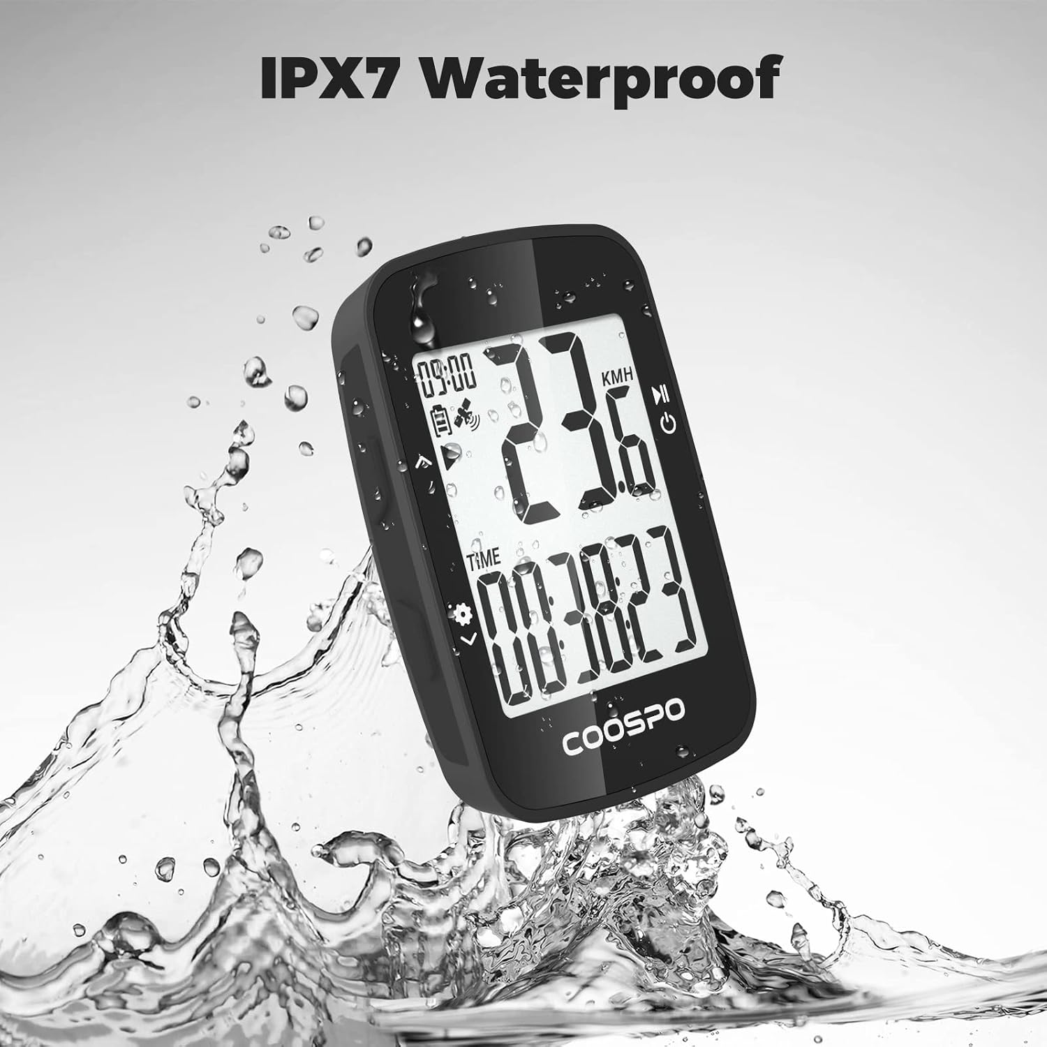 Detalle de COOSPO BC26 Bike Computer Wireless GPS with 2.3" Display and IPX7 Waterproofing