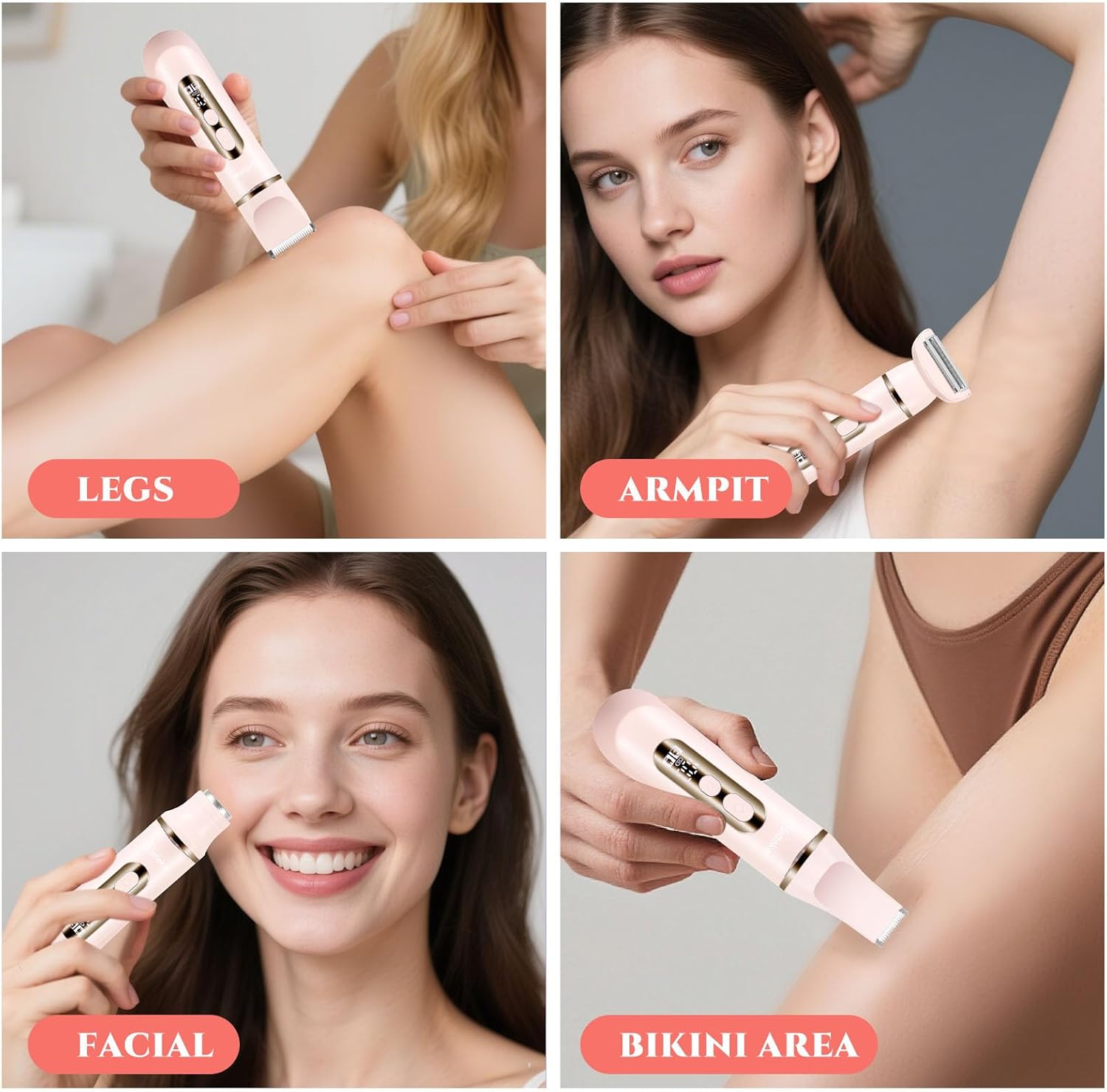 Detalle de 4-in-1 Lady Shaver Women Electric Razor Body Trimmer – IPX7 Waterproof