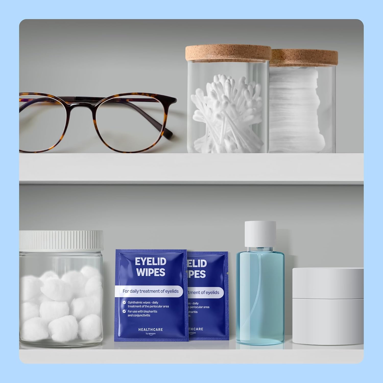 Thumbnail 5 de Healthcare by Amazon Augenlid-Reinigungstücher – 60 Stück, ohne Duftstoffe