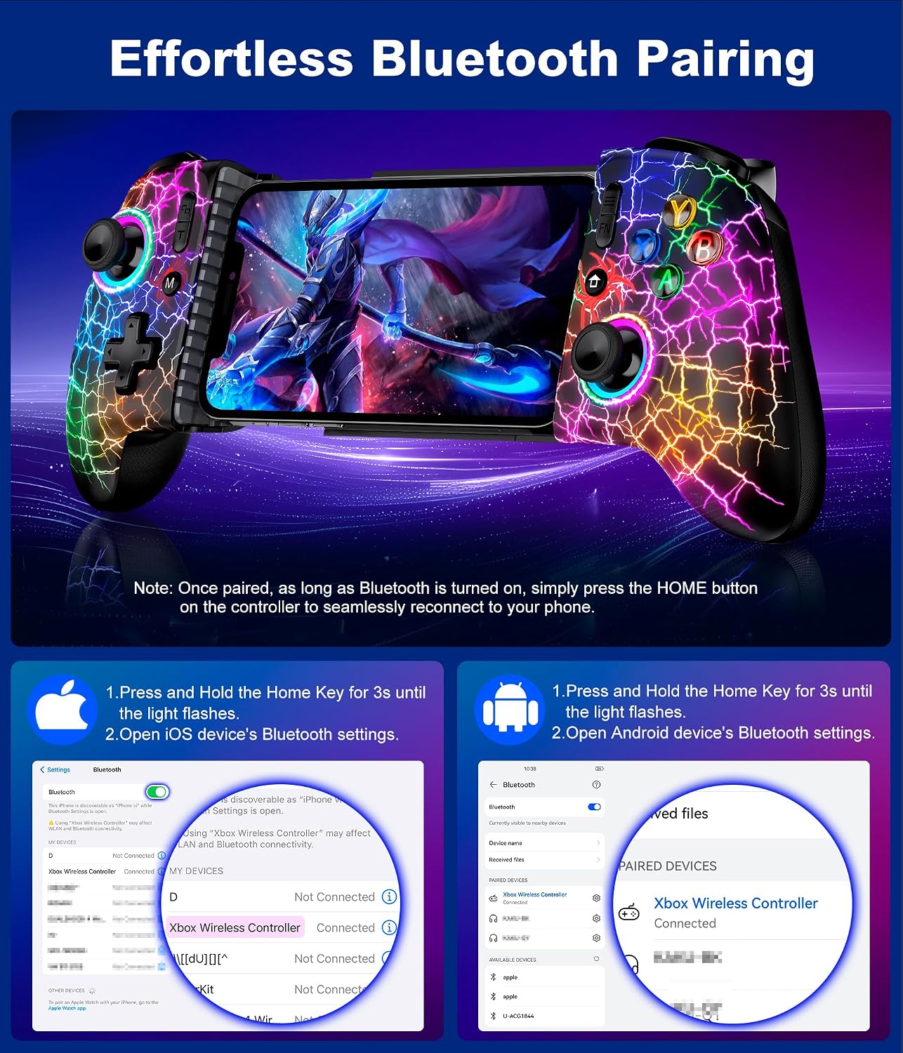 Thumbnail 5 de Dynamic Light Wireless Mobile Gaming Controller