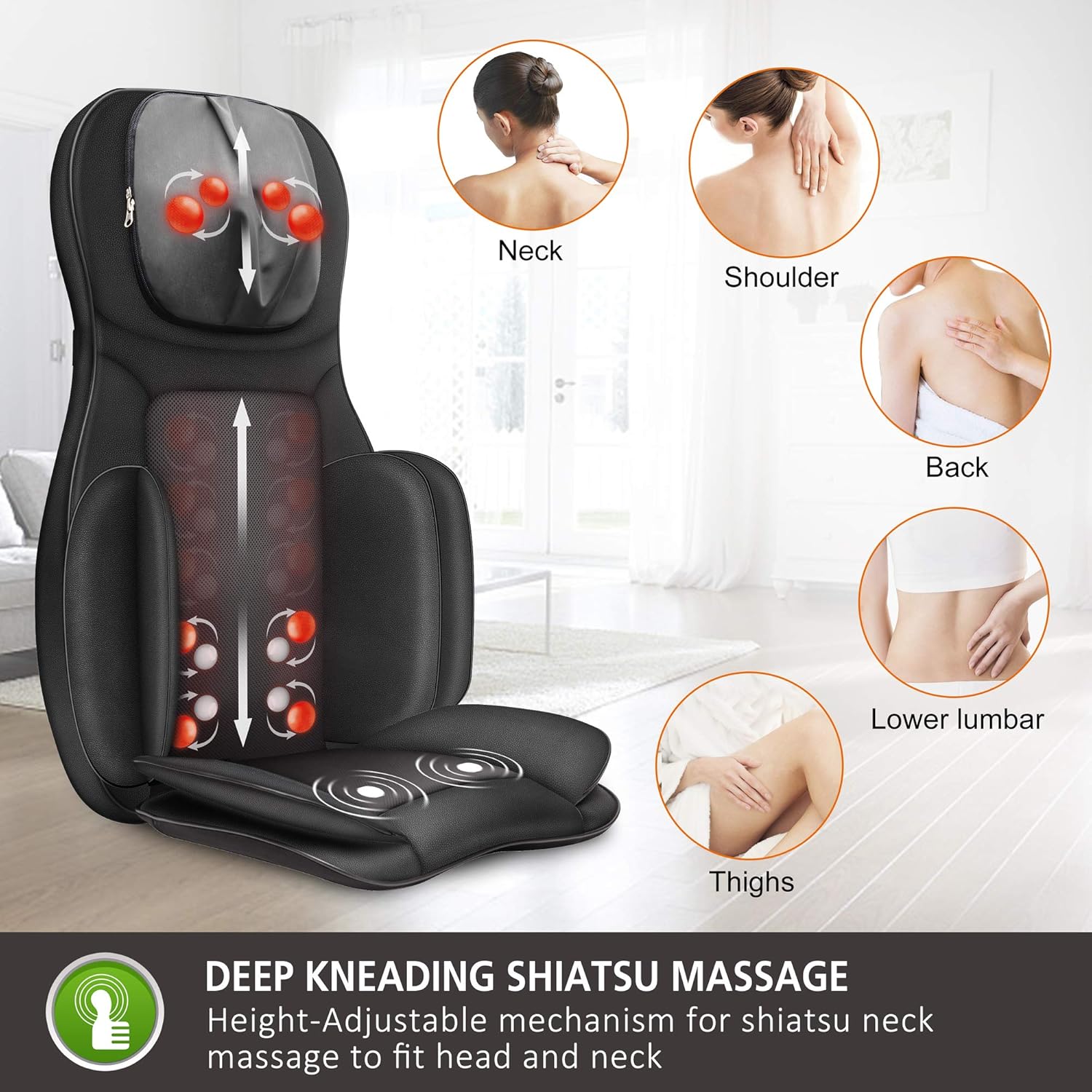 Thumbnail 2 de Snailax Asiento de Masaje Shiatsu con Calor 4D