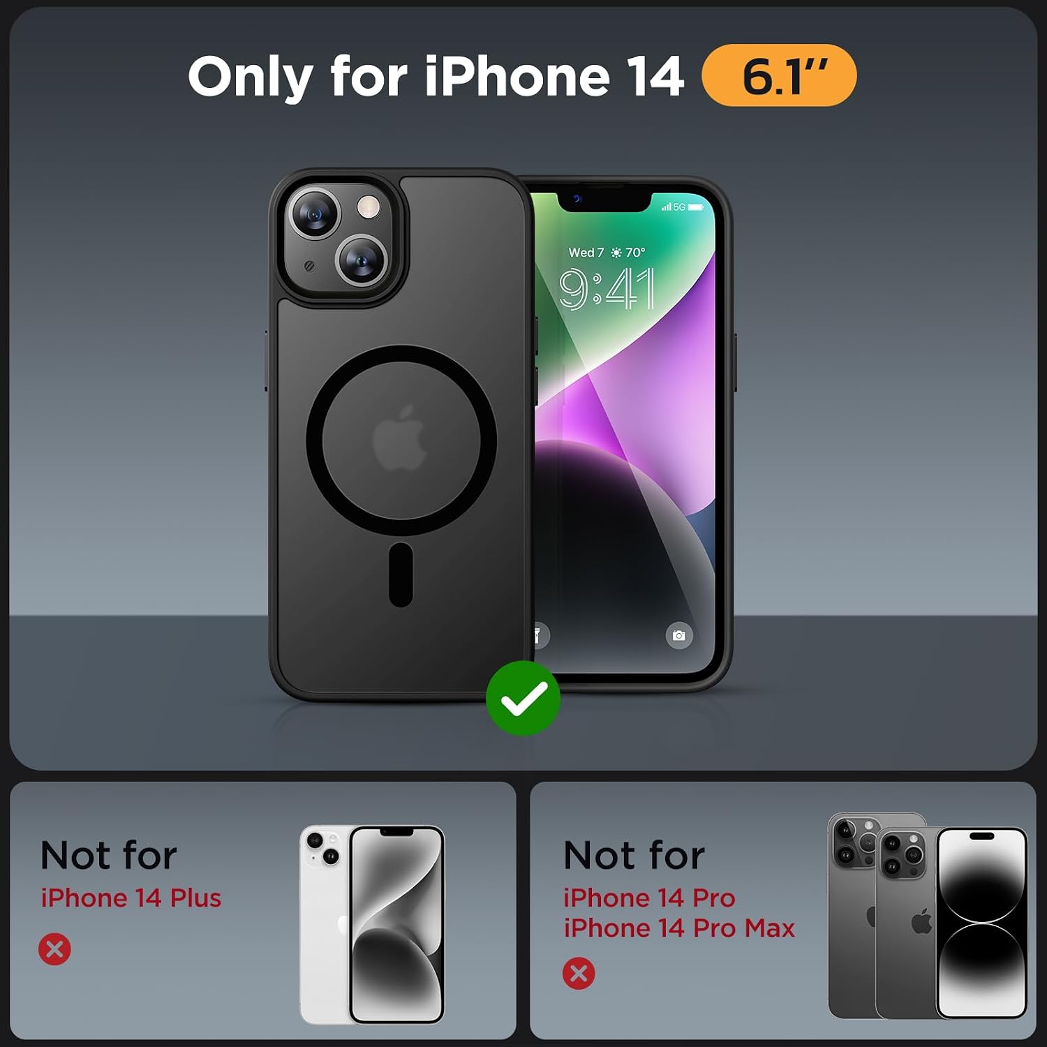 Thumbnail 1 de Miracase iPhone 14 Magnetic Case 6.1"